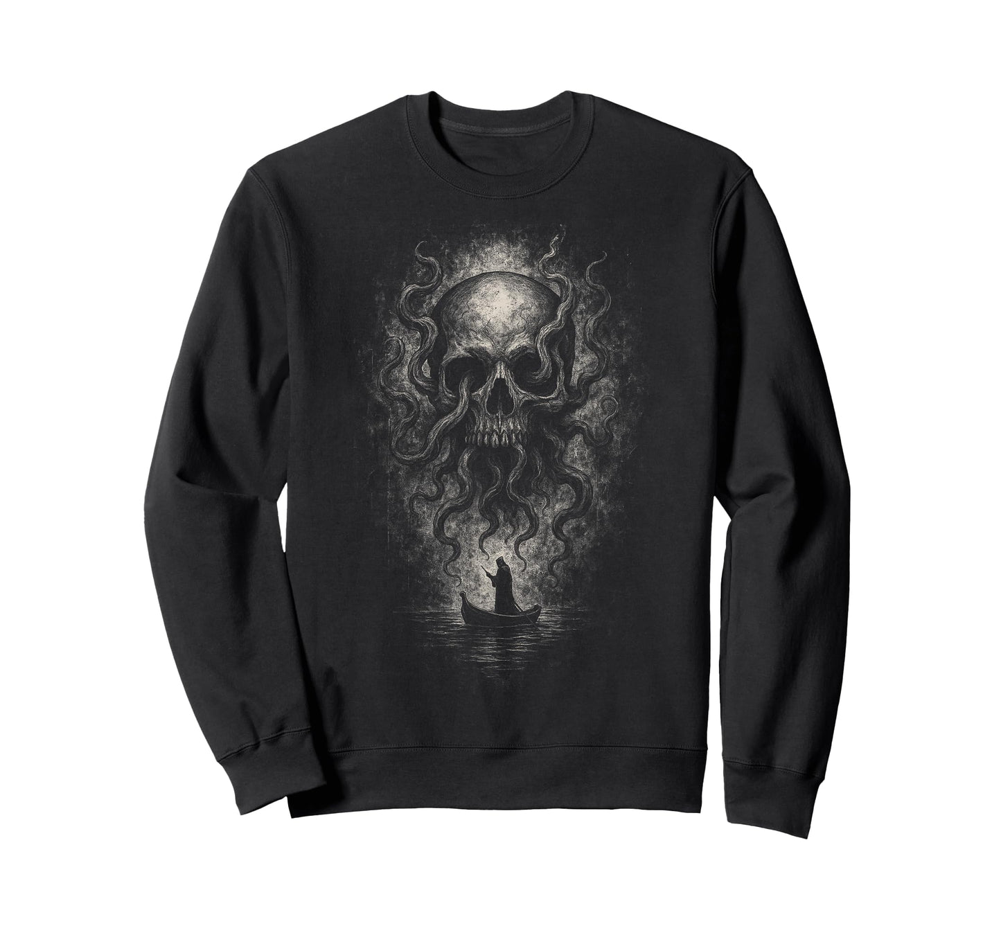 Skull Tentacles Mythology Charon Hades Goth Horror Aesthetic T-Shirt
