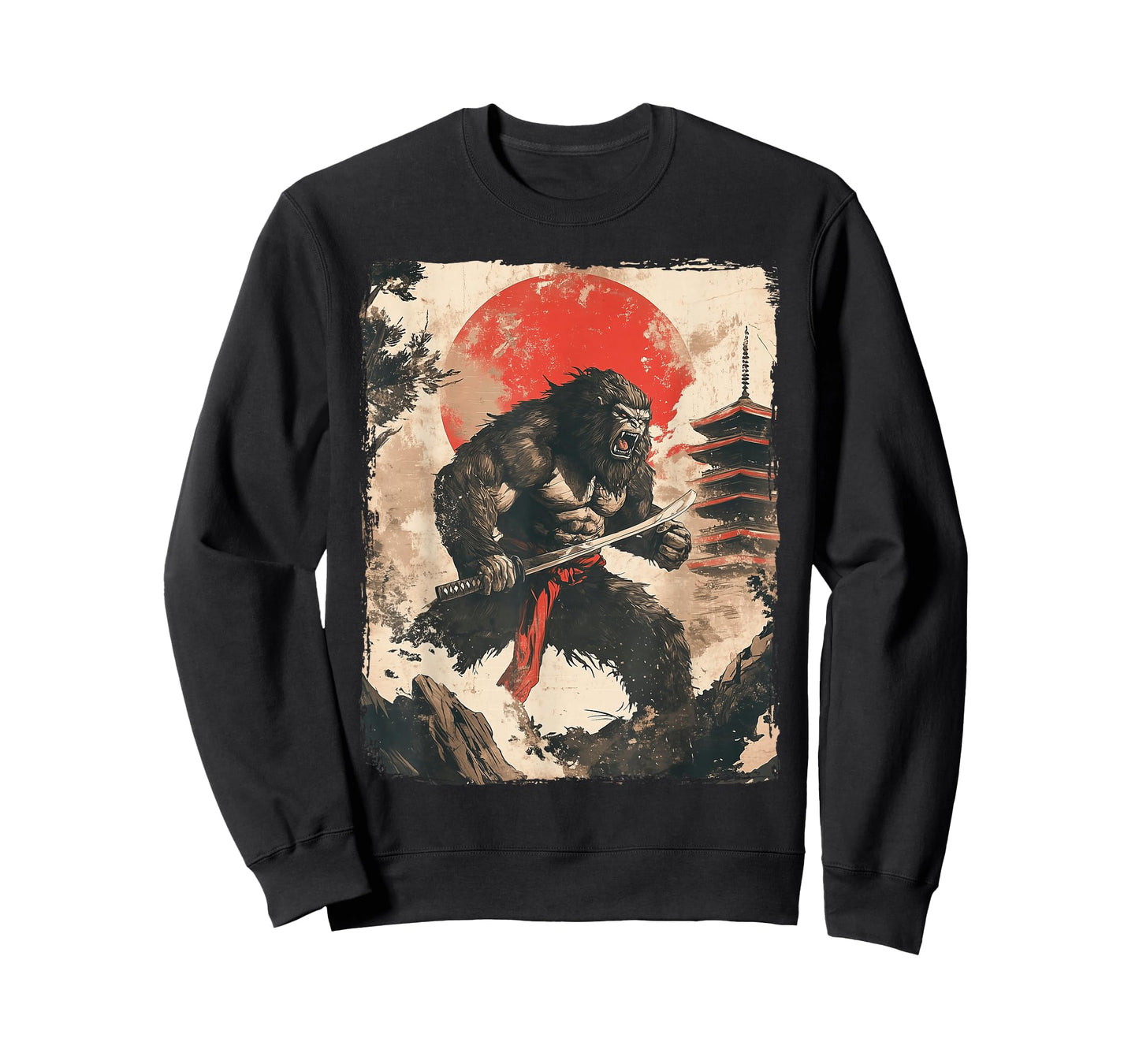 Bigfoot Samurai Japanese Sword Sasquatch T-Shirt