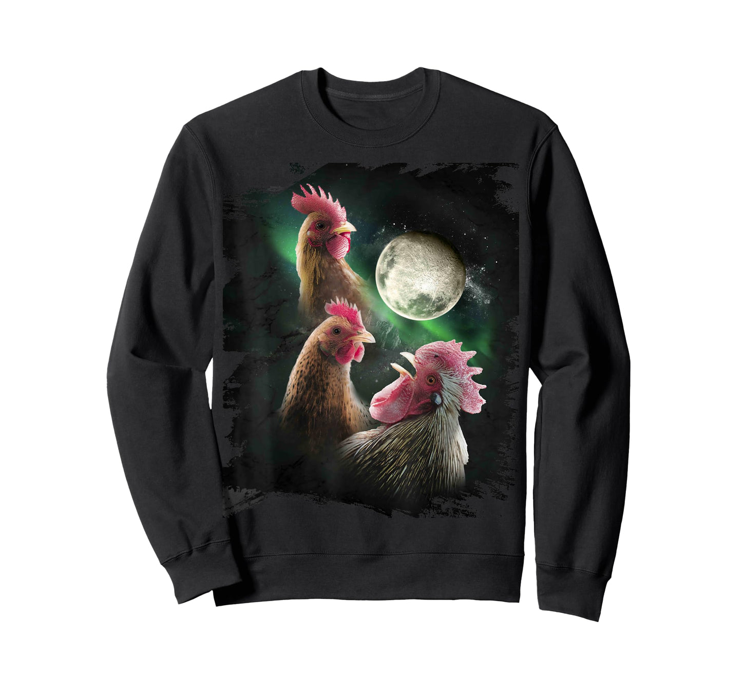 3 Chicken Moon Wolf Chickens Howling Wolves T-Shirt