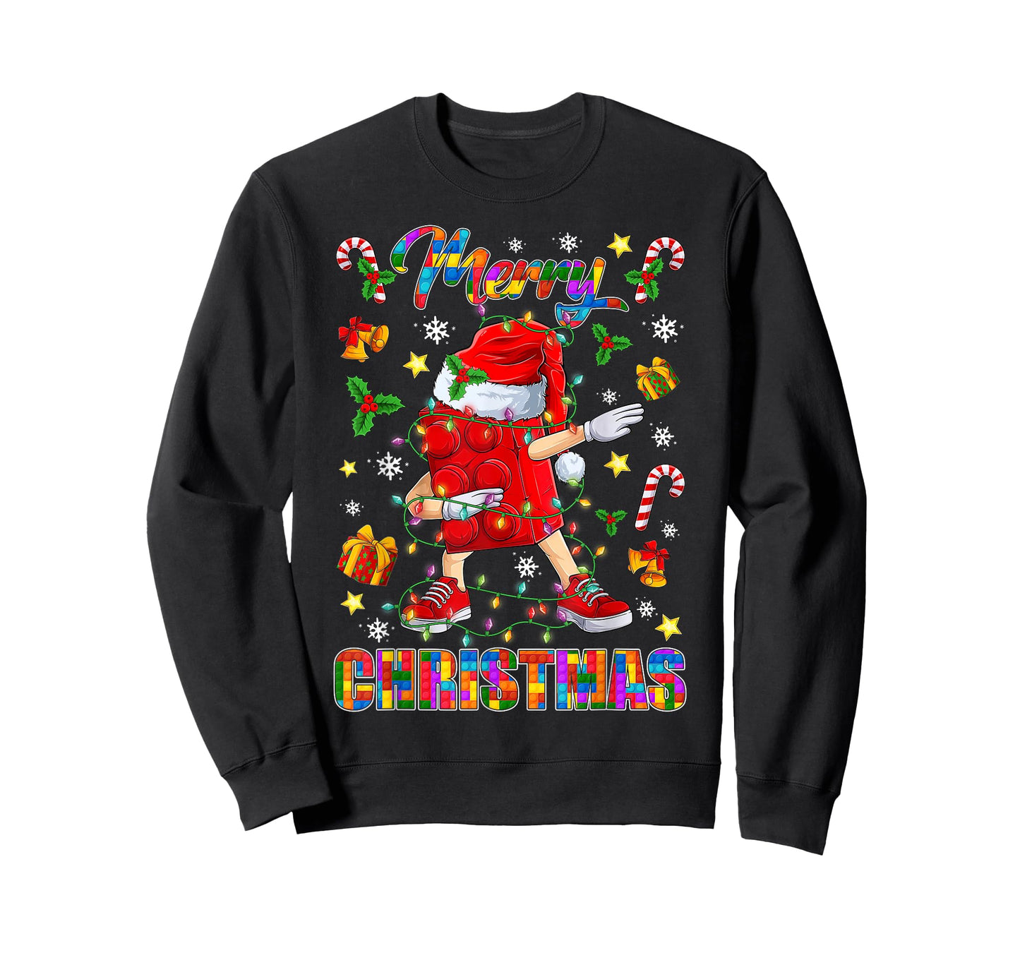 Merry Christmas Dabbing Blocks Building Master Builder Boys T-Shirt