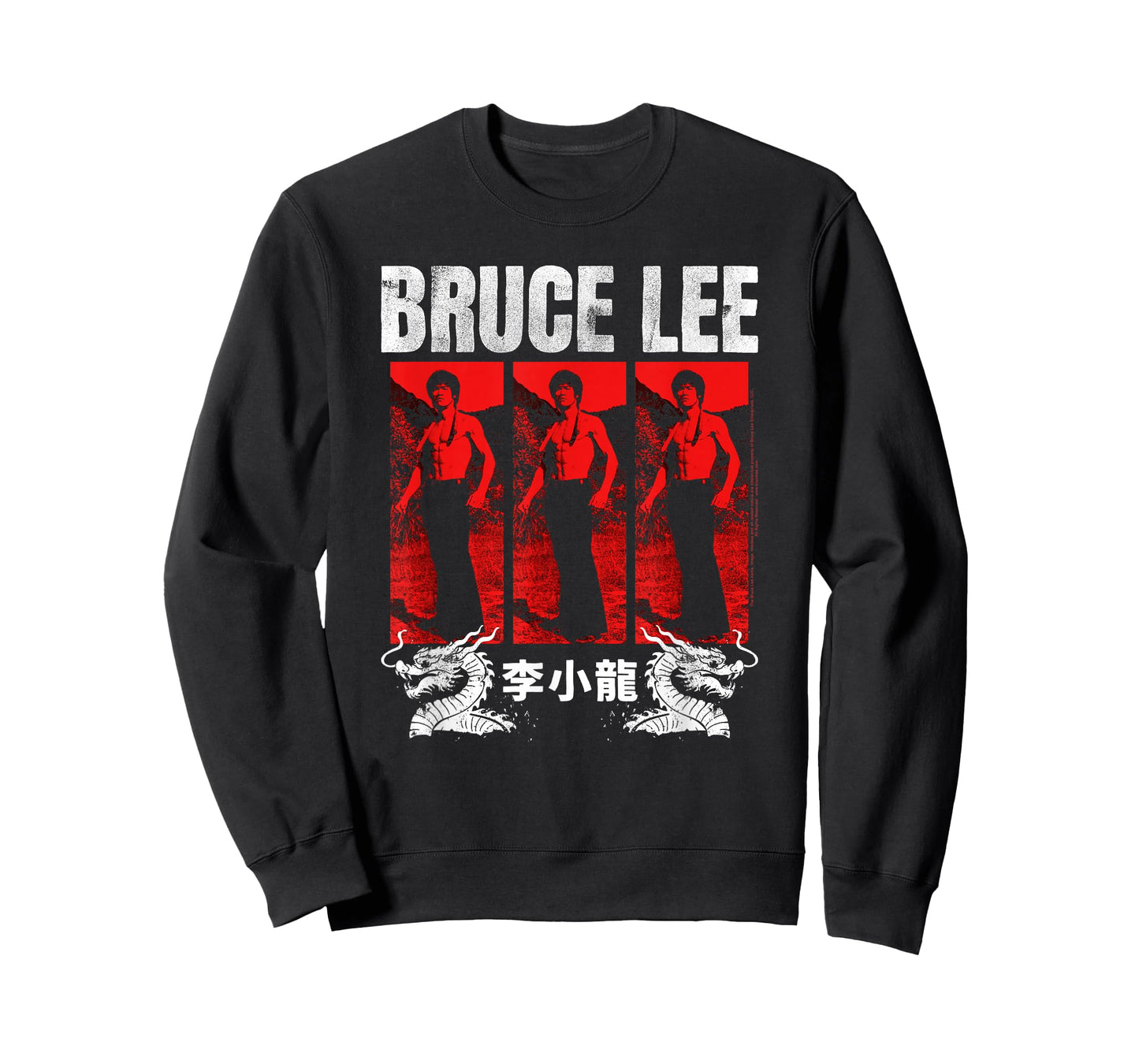 Bruce Lee Red Photo Blocks Vintage Martial Arts T-Shirt