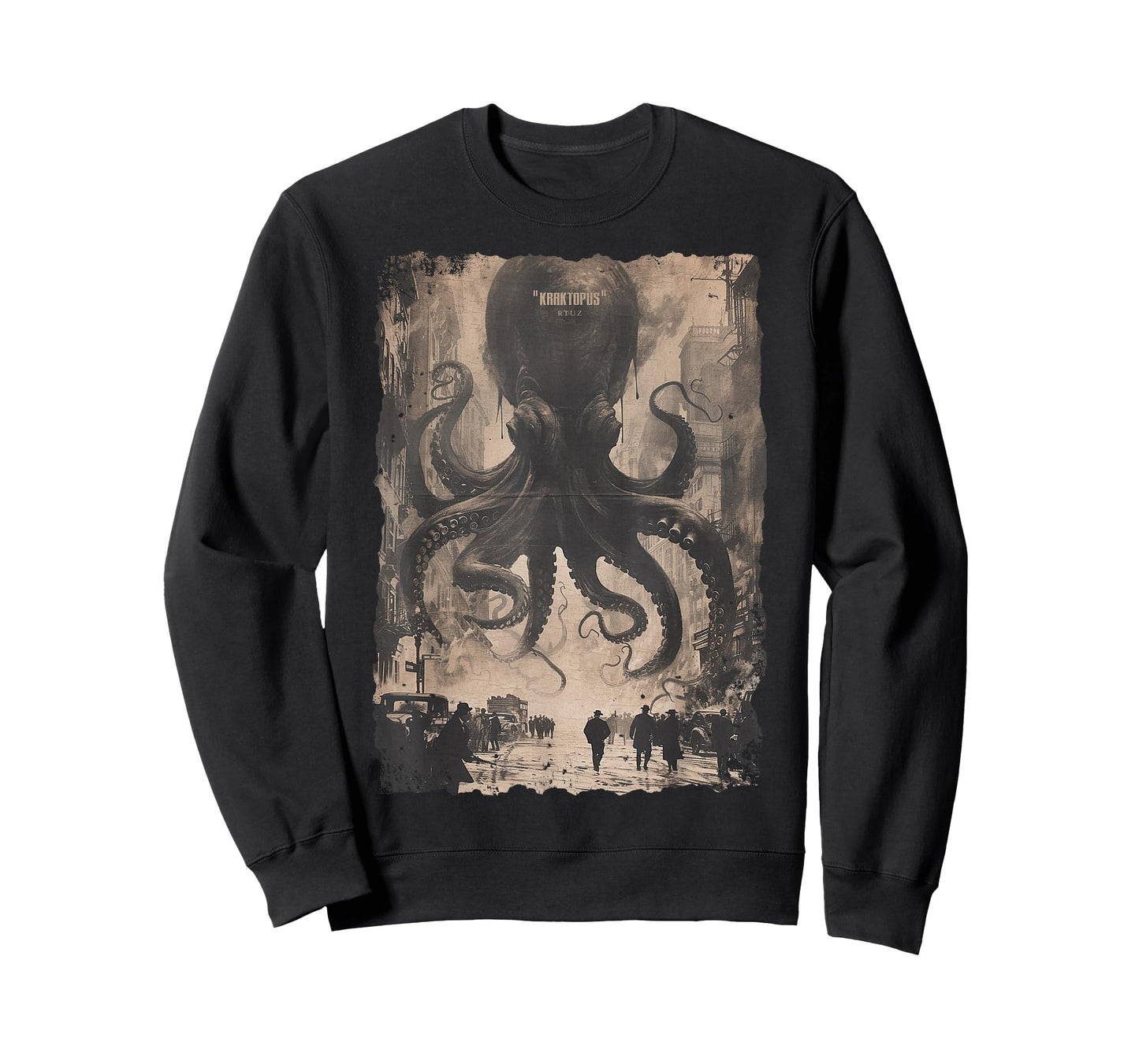 Y2K Streetwear Vintage Fashion Octopus Horror Monster Kraken T-Shirt