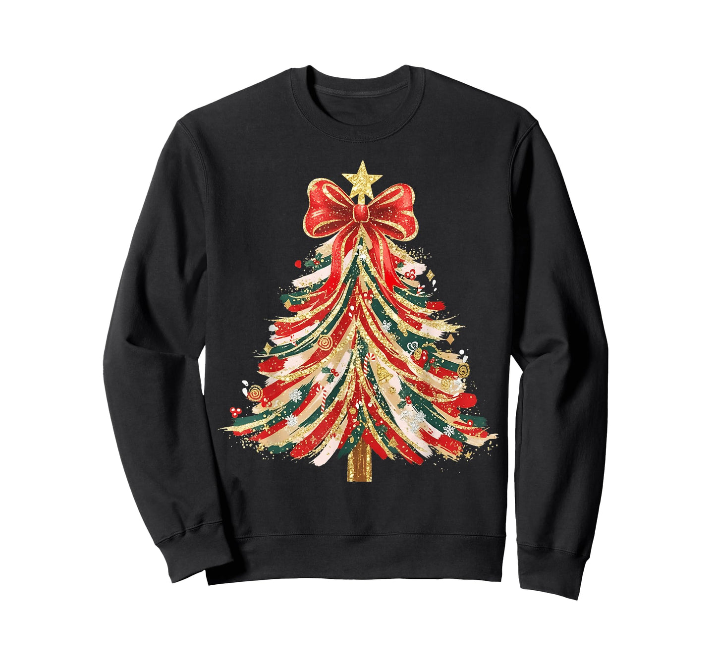 Christmas Tree Xmas Coquette Bow Women Holiday Girly Outfit T-Shirt