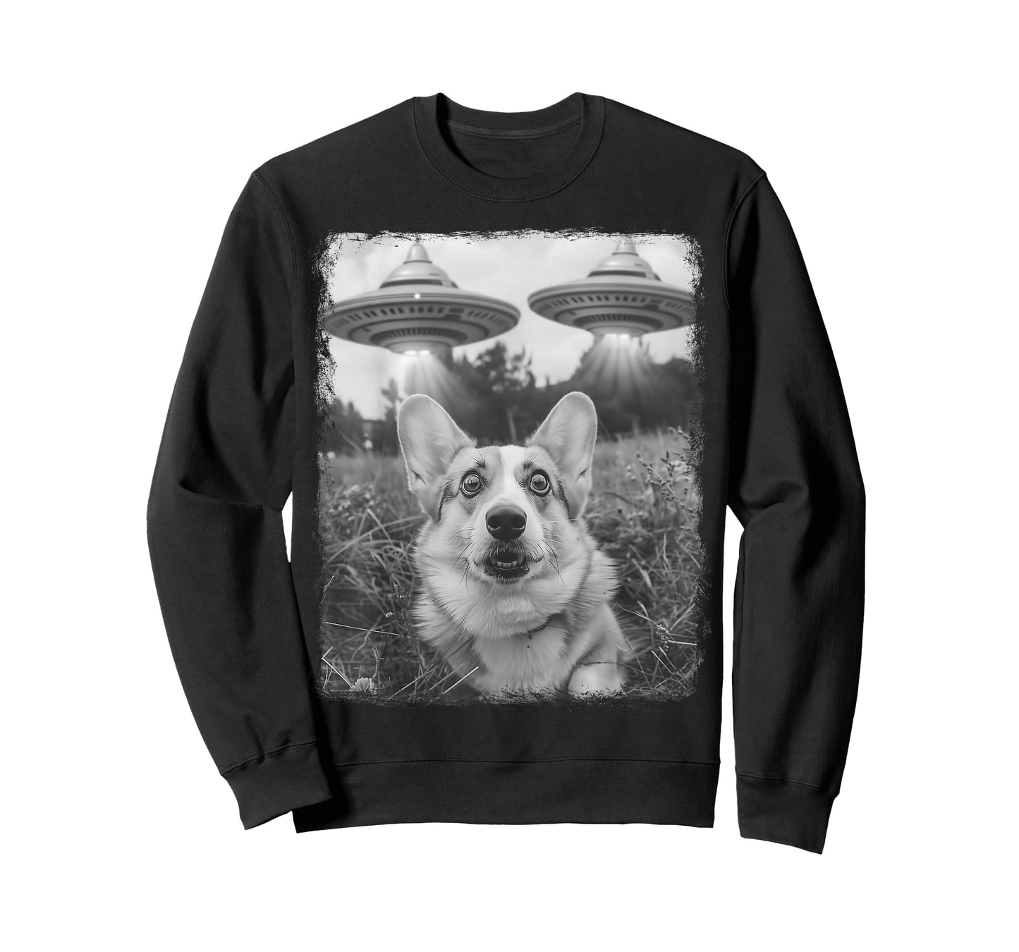 Corgi Dog UFO Alien Extraterrestrial Selfie T-Shirt