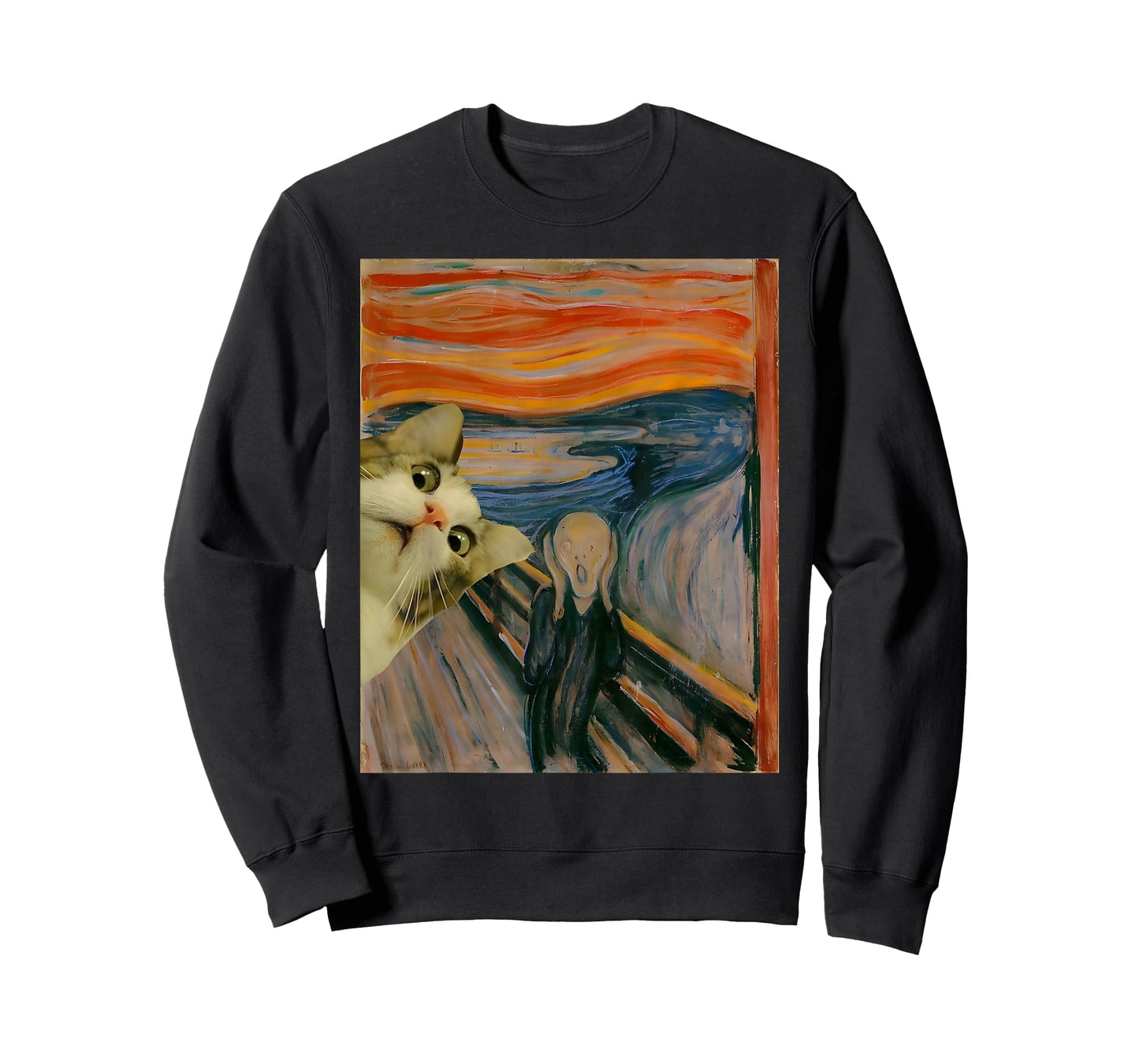 The Scream Cat by Munch Edvard Famous Painting Funny Cat Art T-Shirt