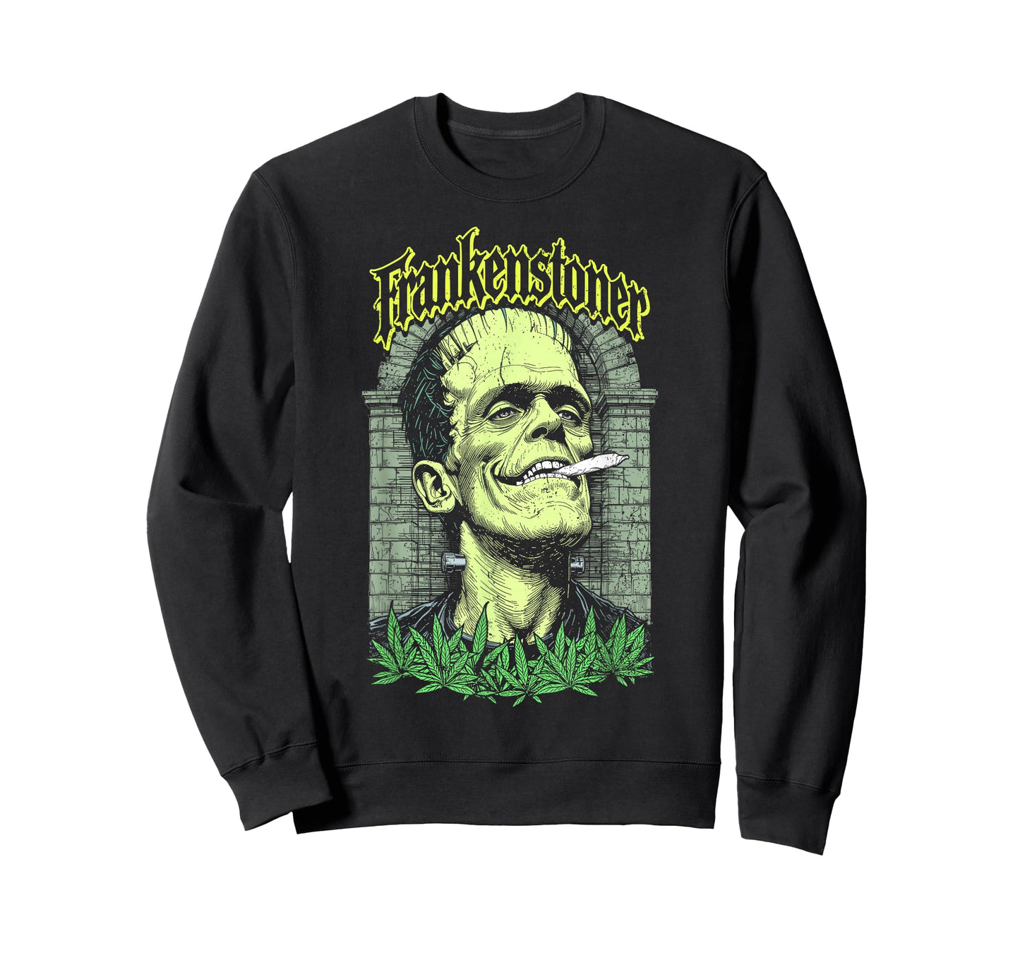 Funny Weed Frankenstein Frankenstoner Stoner Halloween 420 T-Shirt