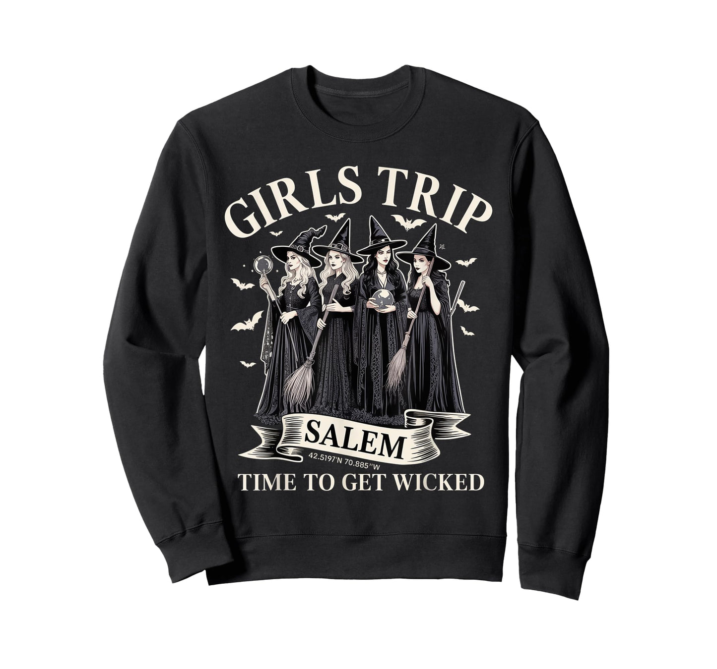 Girls Trip Salem Time to Get Wicked Witchy Witches Halloween T-Shirt