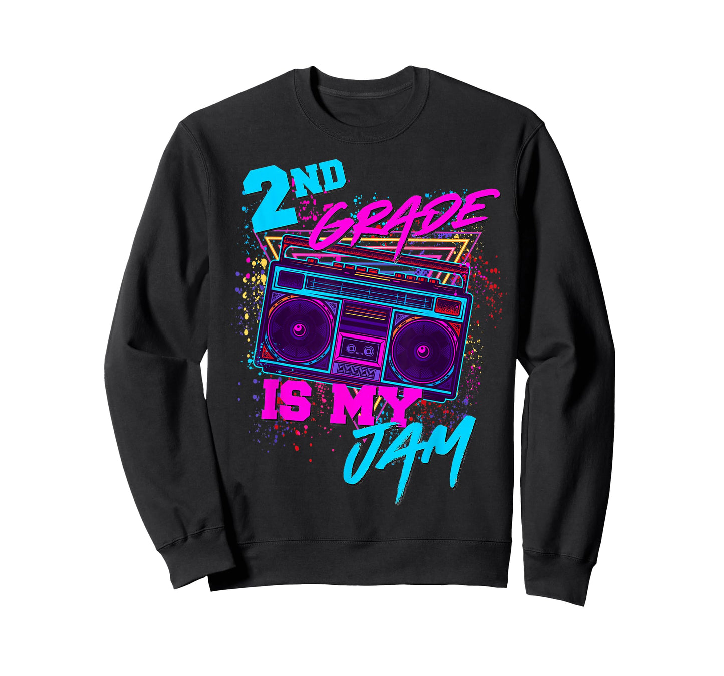 2nd Grade Is My Jam Vintage 80s 1980s Teacher Student Retro T-Shirt