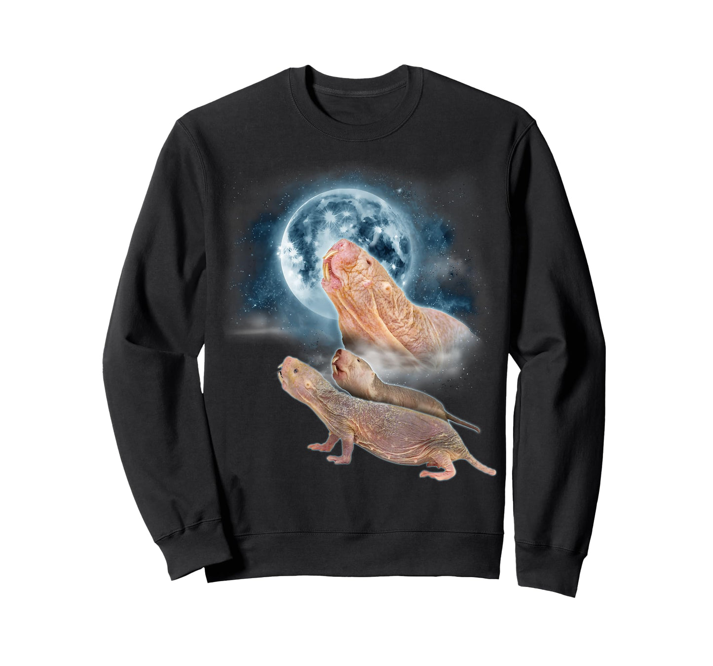 Mole Rat Shirt Howling at the Moon - Funny Naked Mole Rat T-Shirt
