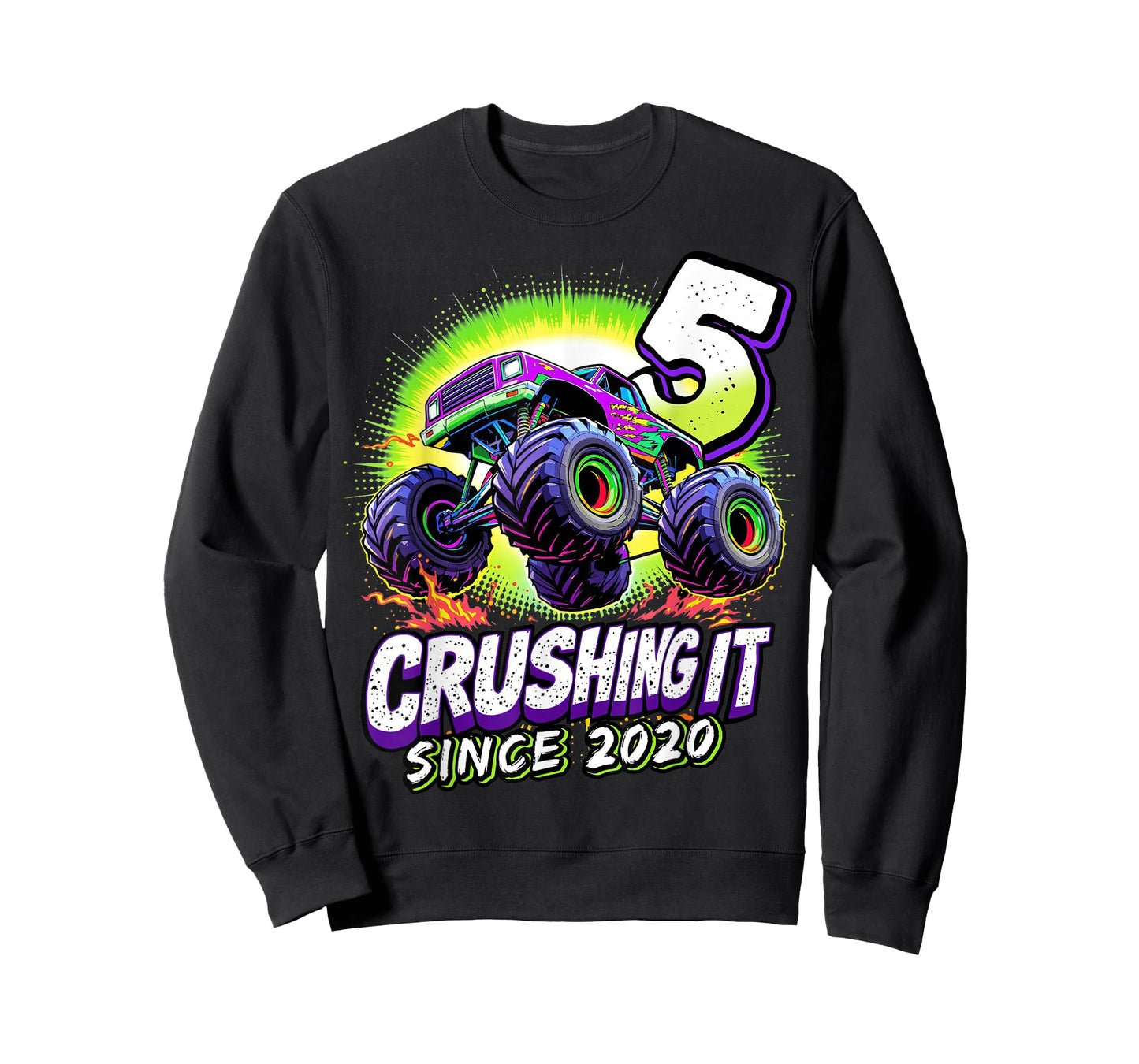 Birthday Monster Truck 5 year Old Boys 5th Party Born 2020 T-Shirt