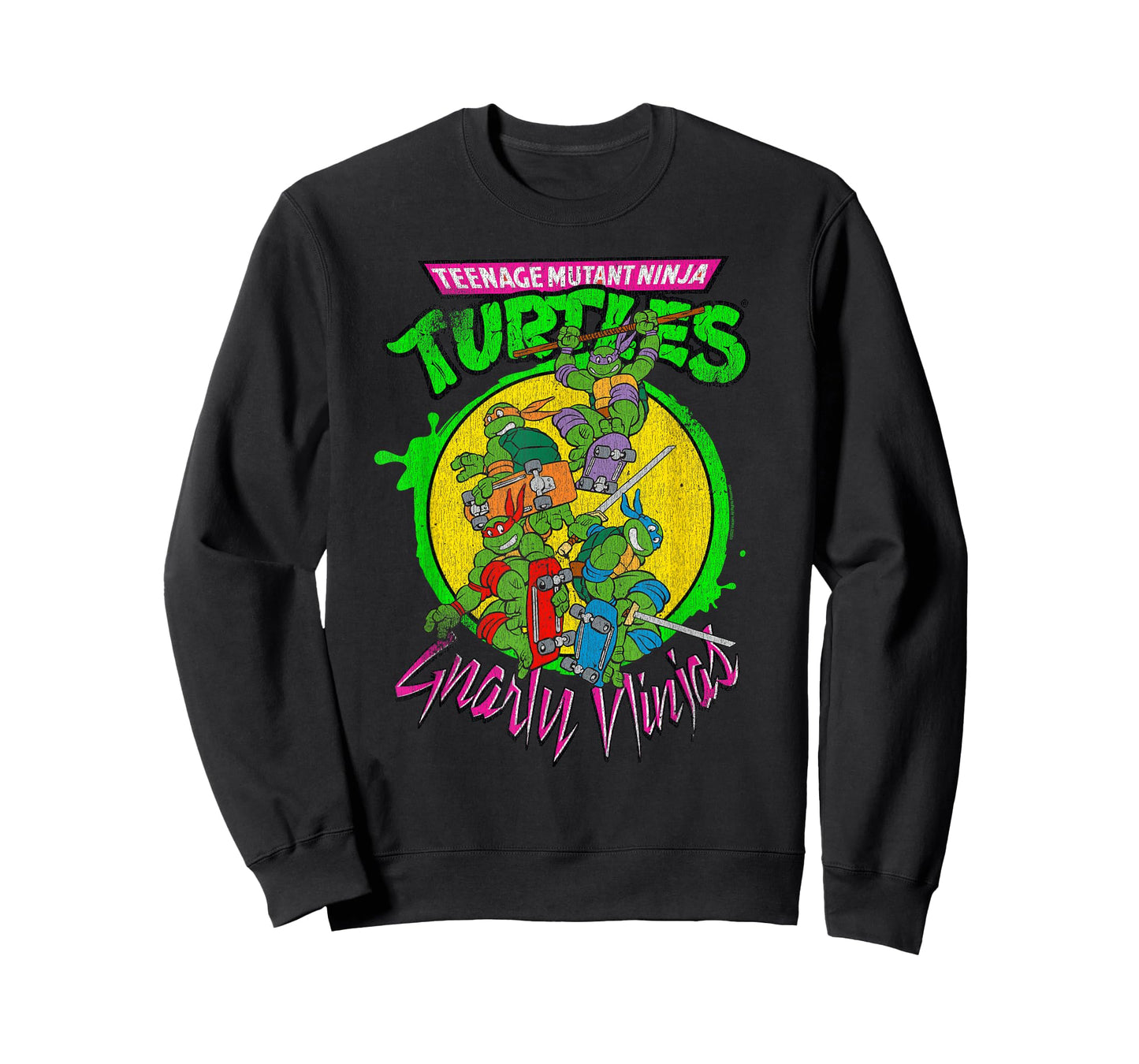 Teenage Mutant Ninja Turtles Gnarly Ninjas Group Retro T-Shirt