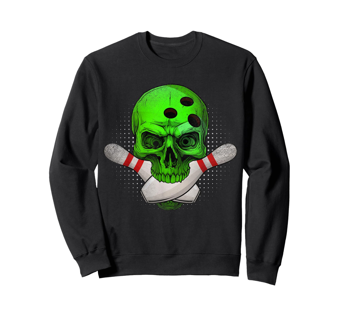 Skeleton Head Skull Bowling Ball & Pins Happy Halloween Day T-Shirt