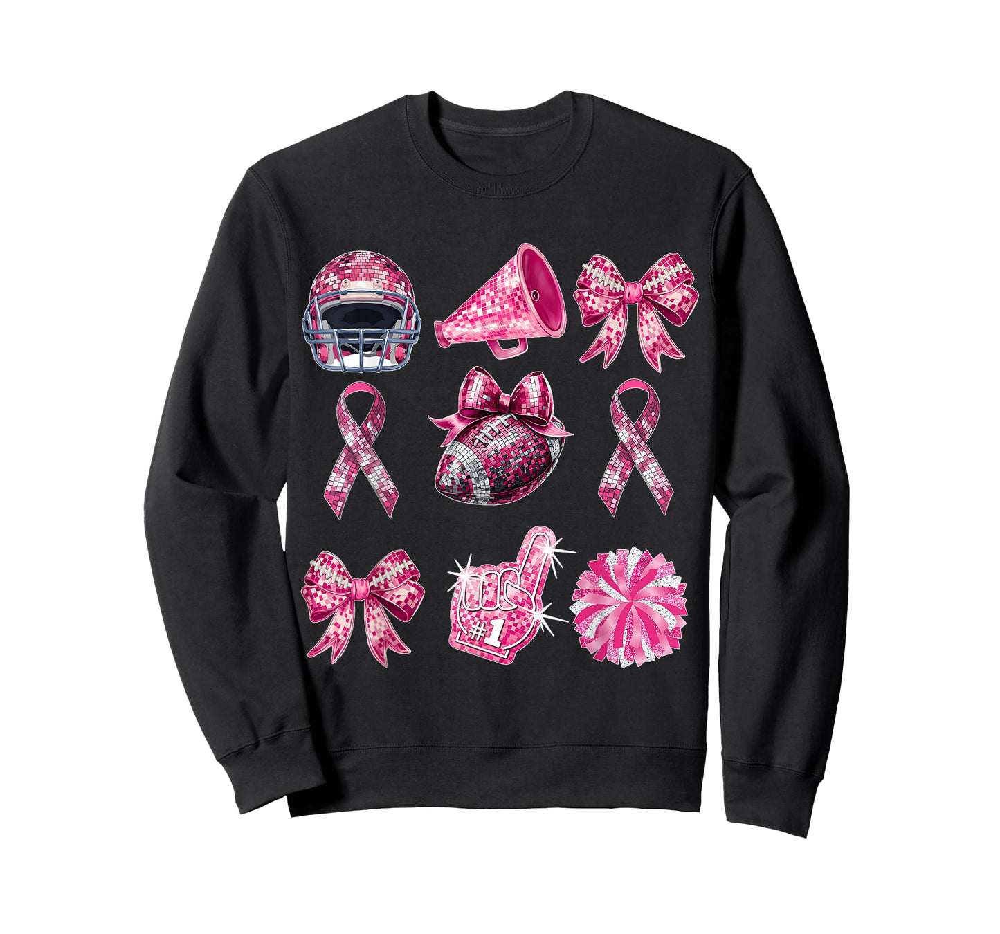 Coquette Bow Cheer Football Pink Out Breast Cancer Awareness T-Shirt
