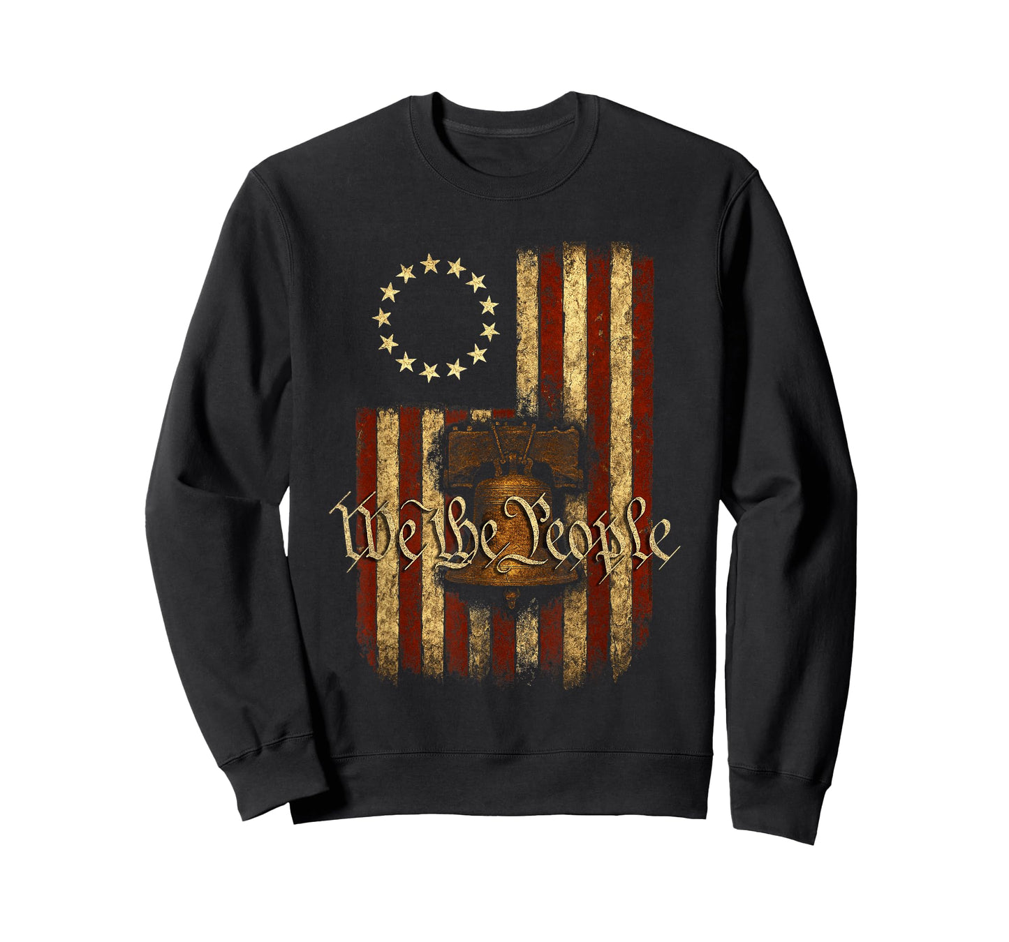 Patriotic USA Betsy Ross Flag Liberty Bell We the People T-Shirt