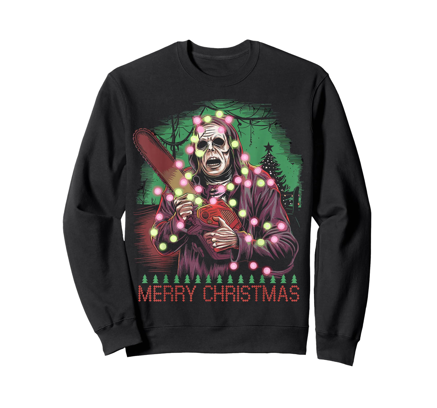 Merry Christmas Horror Fan Slasher 80s-Themed T-Shirt