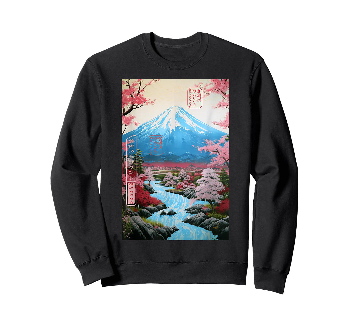 Ukiyo-e Cherry Blossom Mount Fuji Serenity Japanese T-Shirt