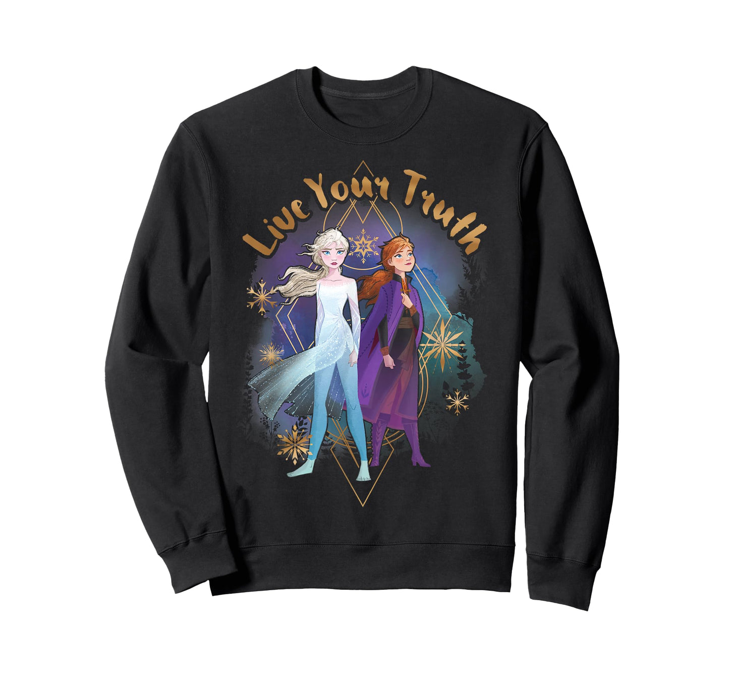 Disney Frozen 2 Elsa Anna Live Your Truth Geometric Portrait T-Shirt