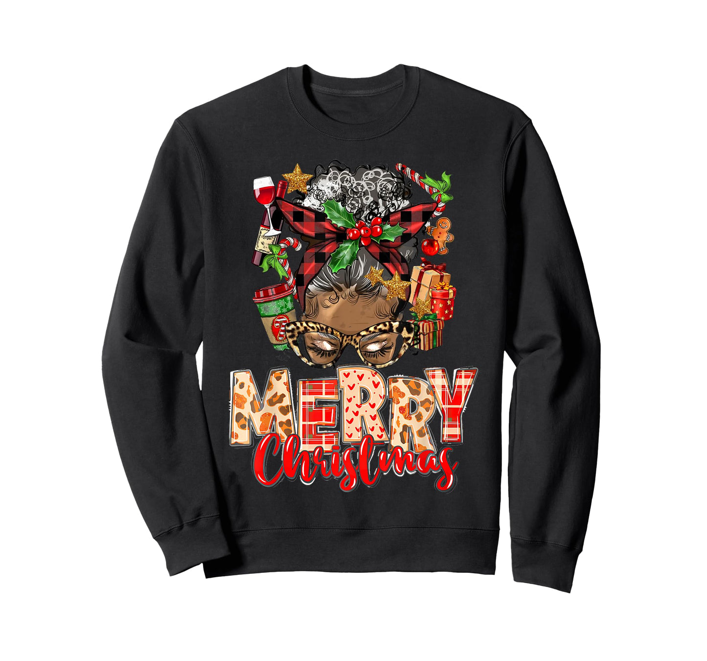 African American Christmas African Black Xmas Mom Women T-Shirt