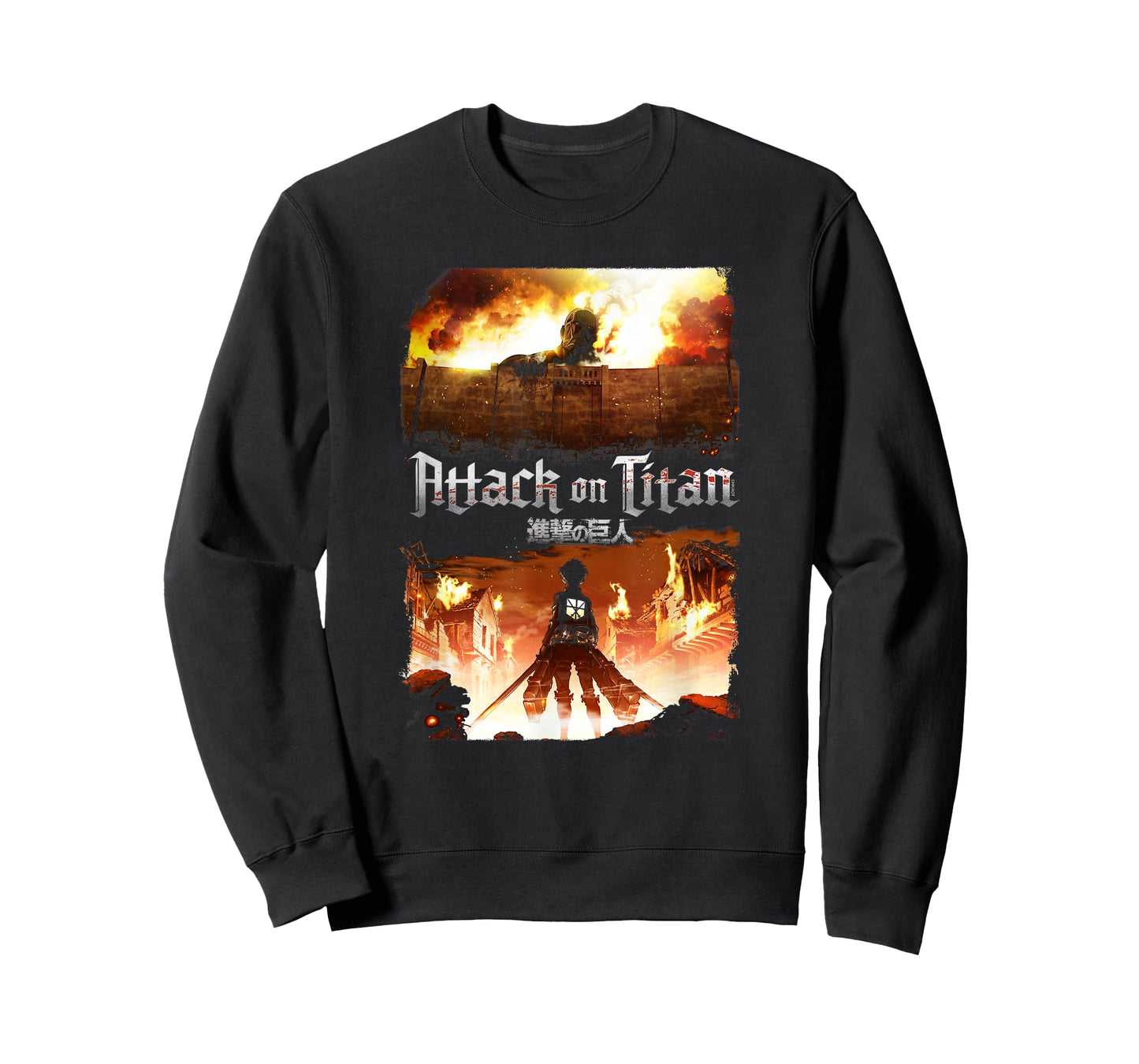 Attack on Titan Key Art Flaming Attack Scene AOT Anime T-Shirt