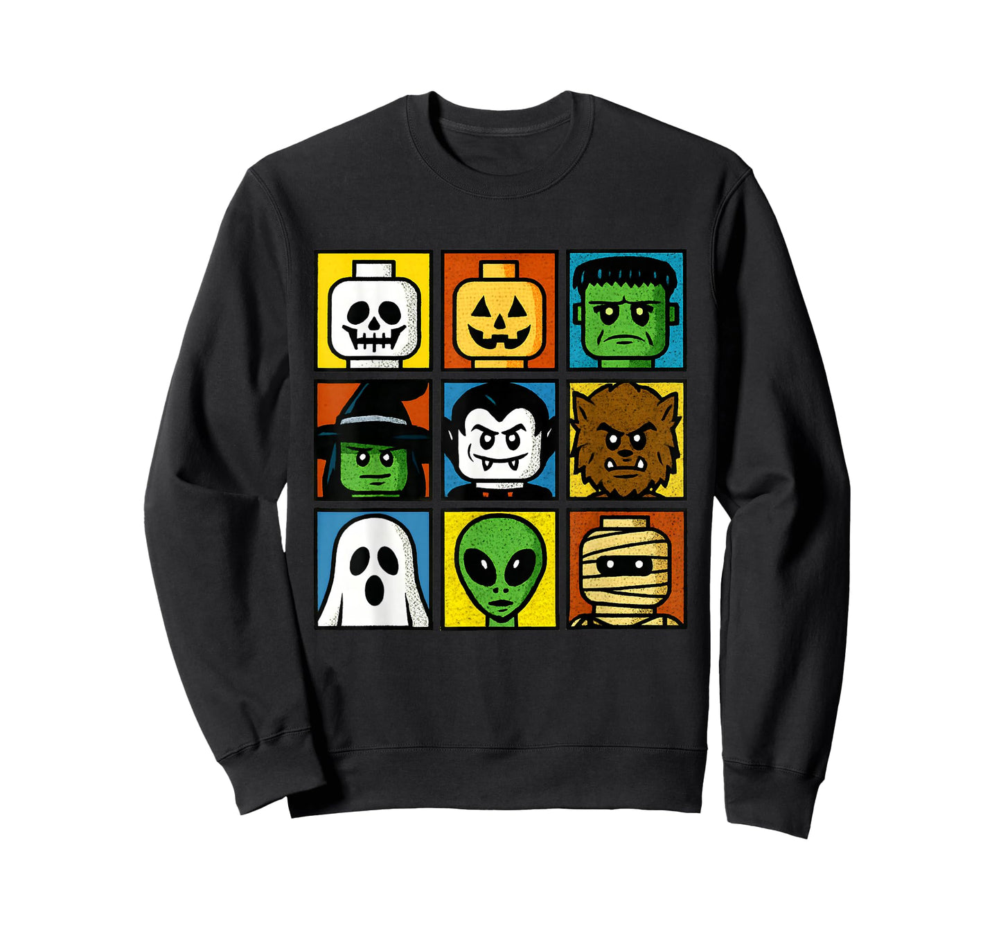 Halloween Building Brick Head Costume Funny Face Kids Boys T-Shirt