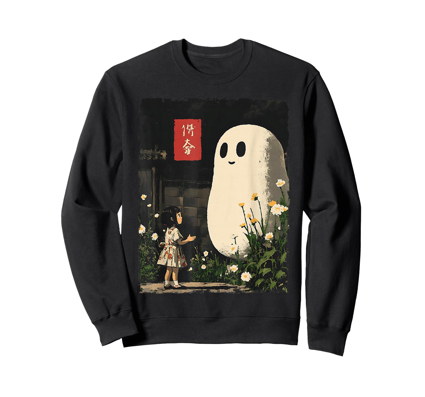 Vintage Japanese Anime Ghost Kawaii Halloween Graphic Tee T-Shirt