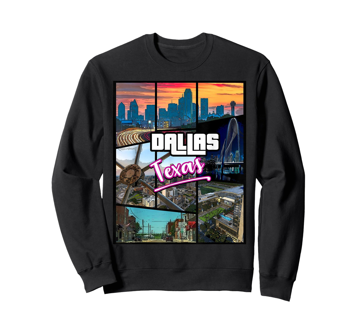 Dallas City Skyline Beautiful Tour Place Game style T-Shirt