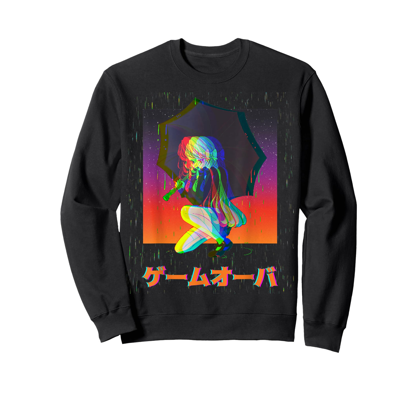 Sad Anime Girl Game Over Glitch Japanese Vaporwave T-Shirt
