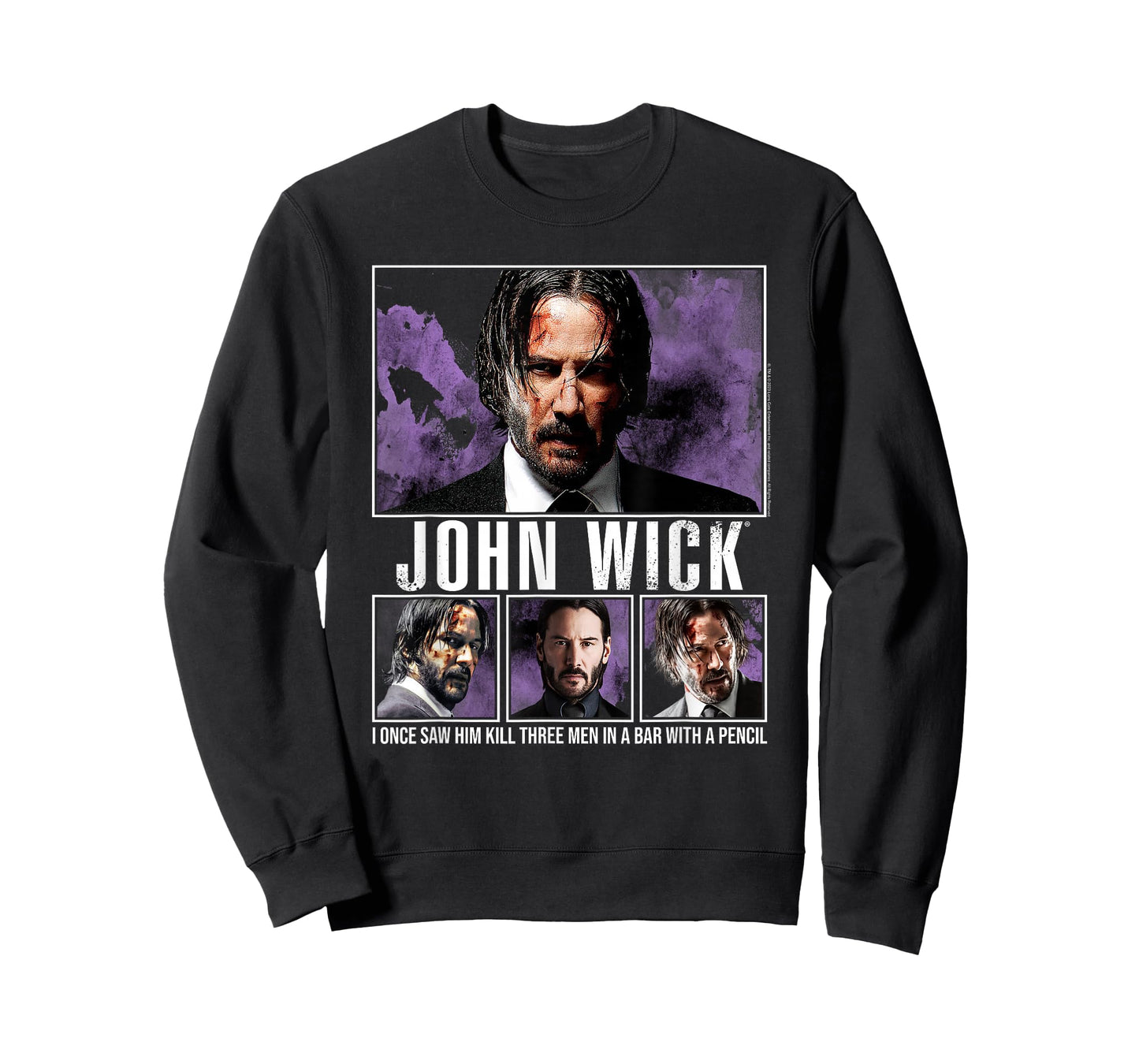 John Wick Purple Smoke Photo Collage Action Movie T-Shirt