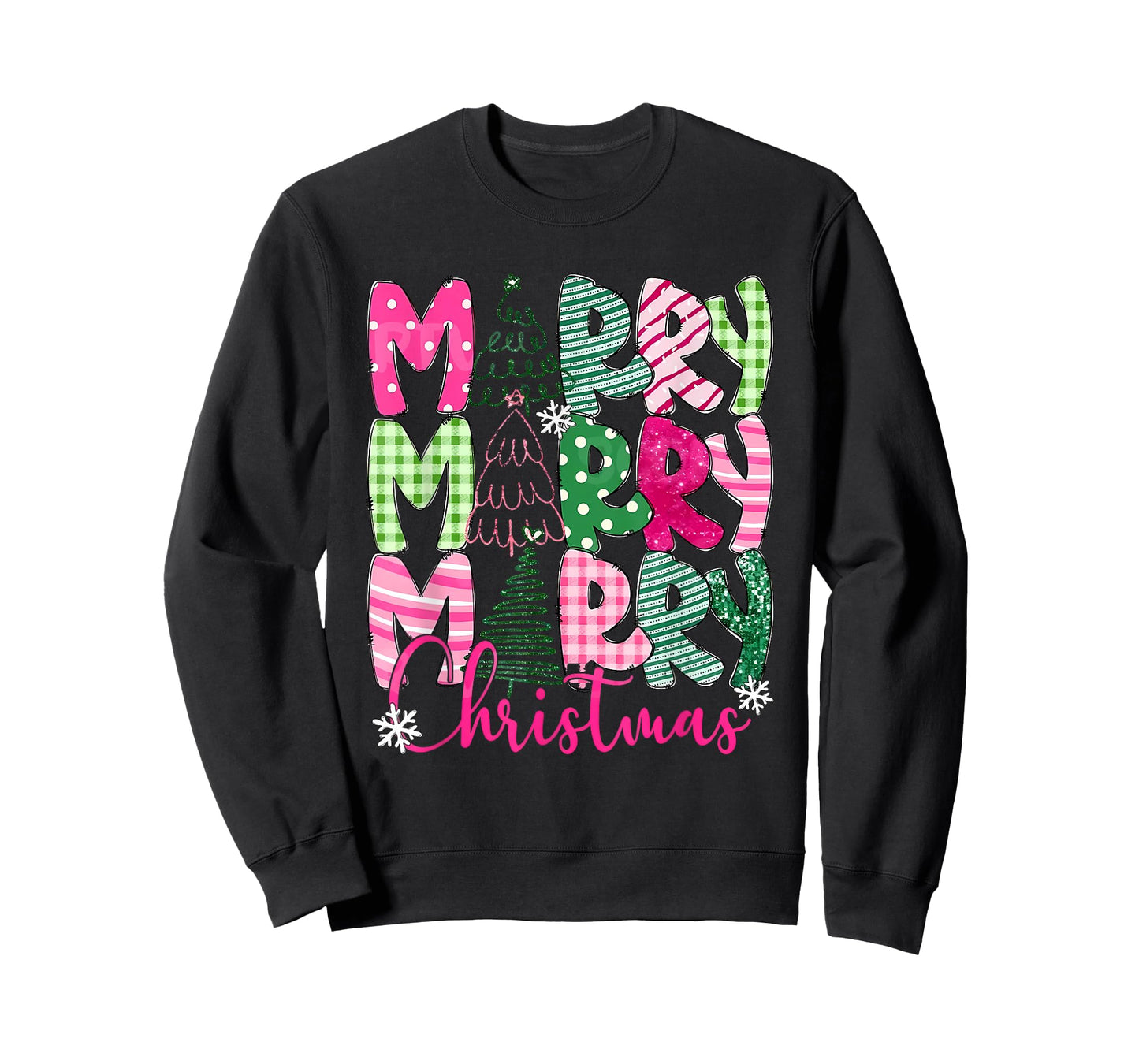 Cute Merry Christmas Fonts Santa T-Shirt