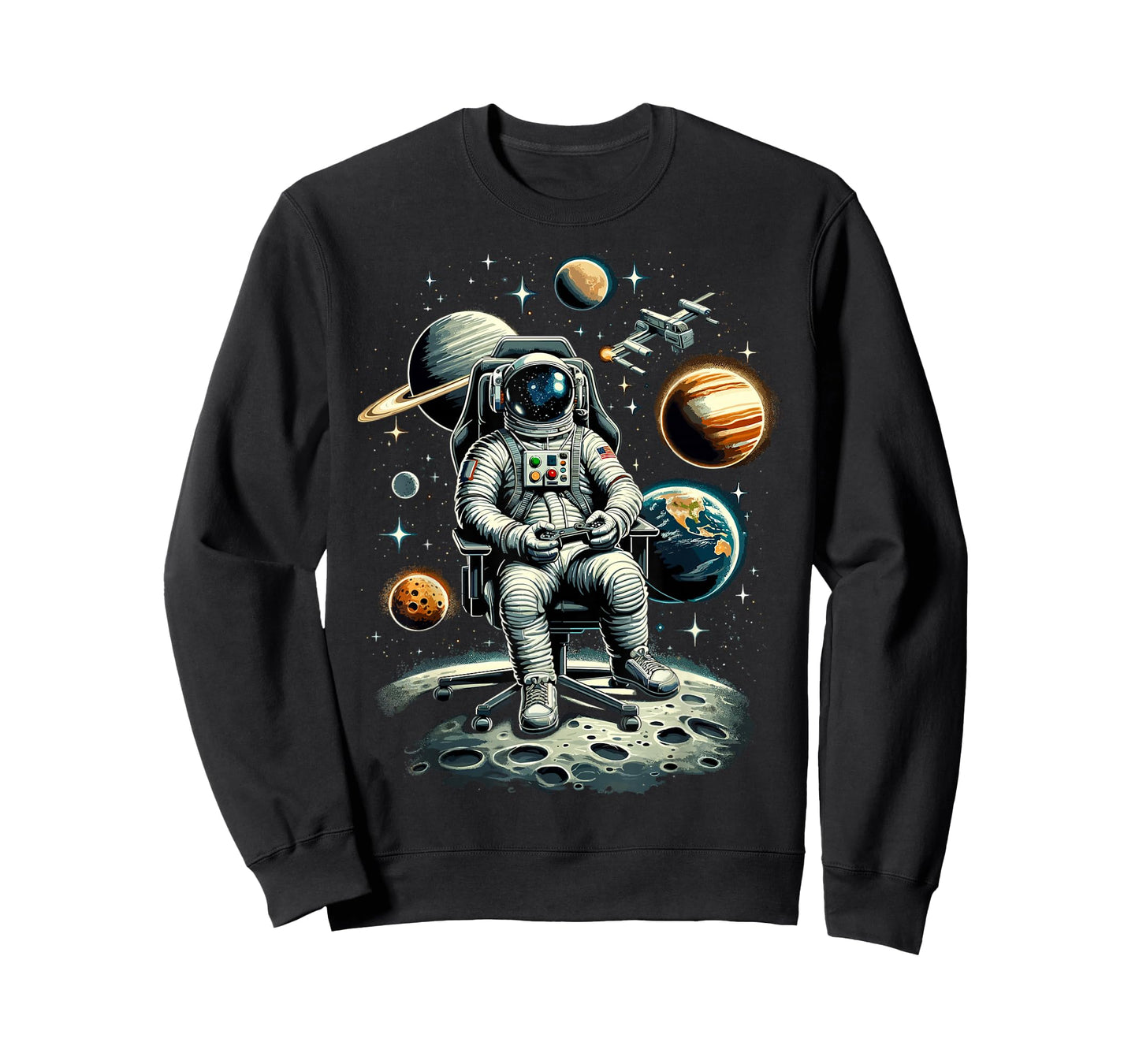 Astronaut Space Gaming System Planets Astronaut Gamer T-Shirt