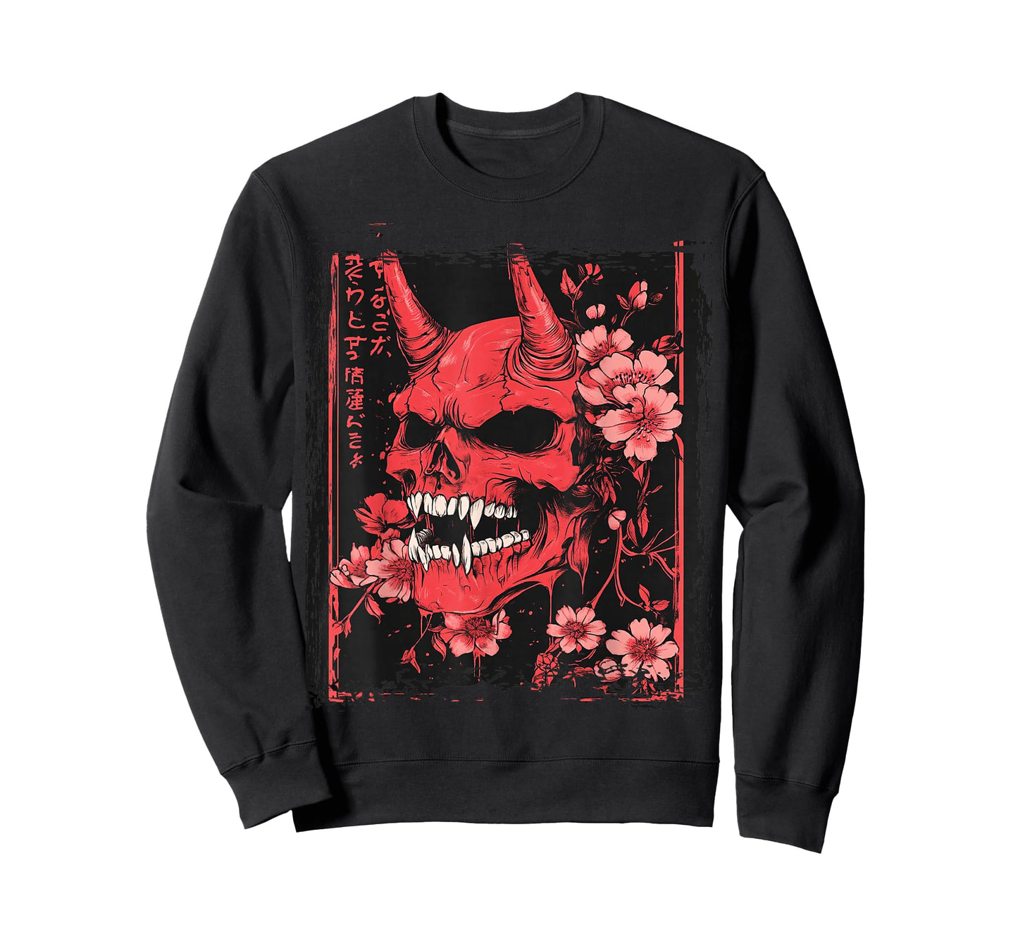 Demon Face Skull Japanese Art Devil Oni Harajuku Aesthetic T-Shirt