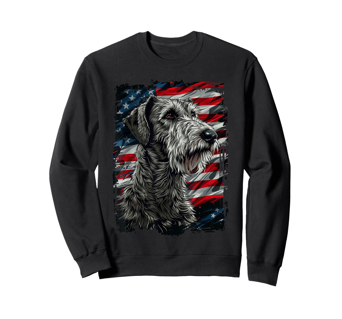 Irish Wolfhound American Flag Women Kids Men T-Shirt