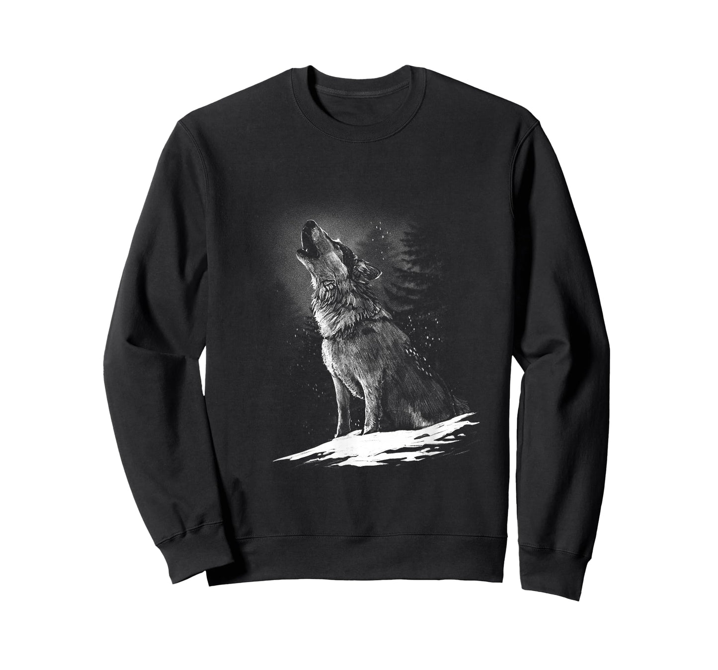 Wolf Howling at Moon Beautiful Realistic Animal Graphic T-Shirt