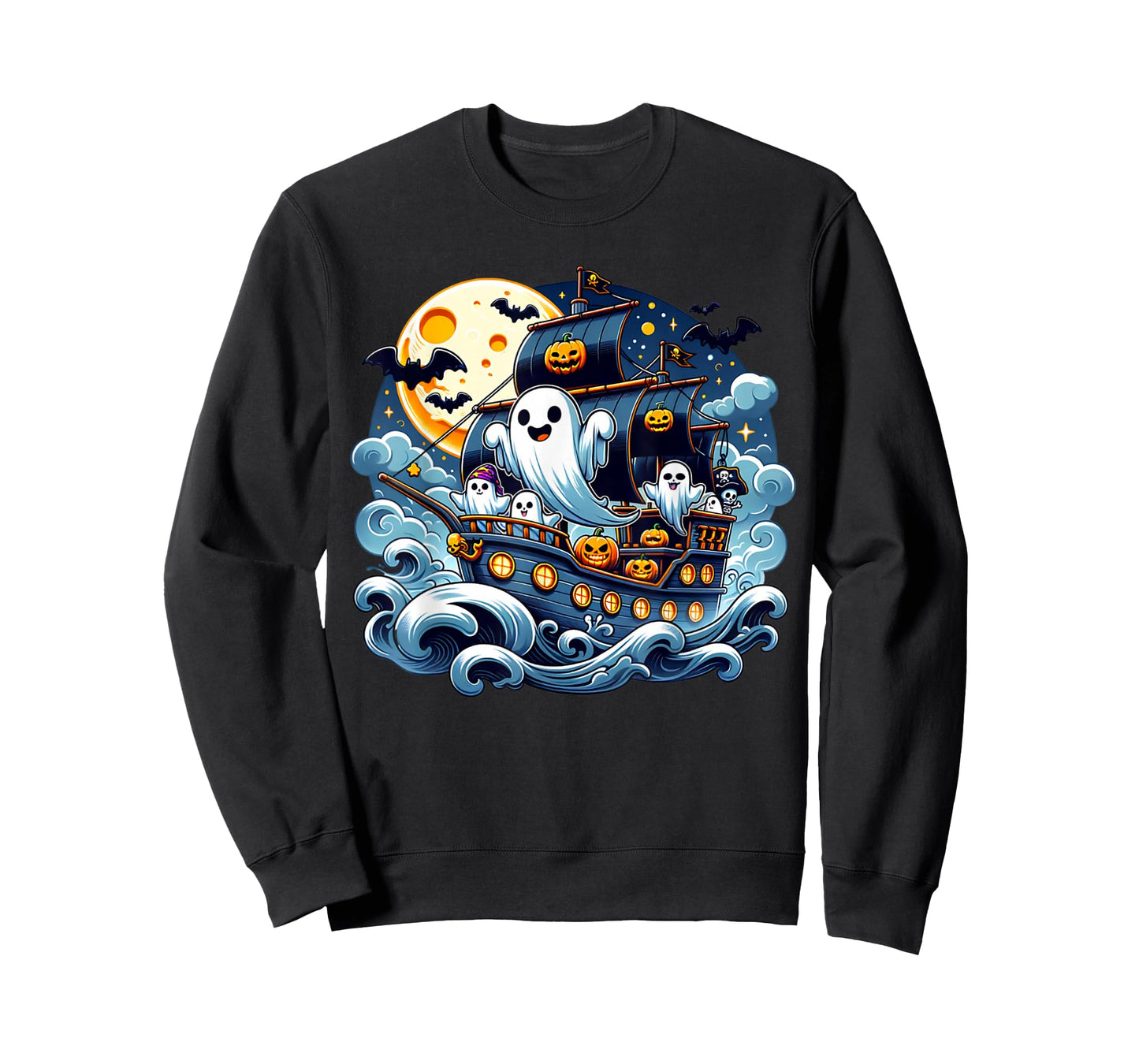 Halloween Spooky Ghost Pirate Ship Adventure Ghost Ship T-Shirt