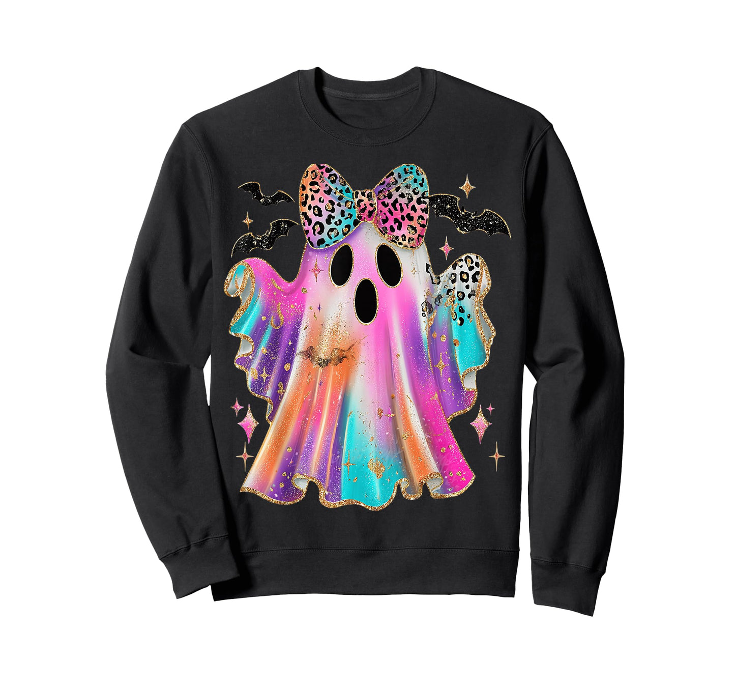 Leopard Coquette Ghost Halloween Spooky Season Fall Autumn T-Shirt
