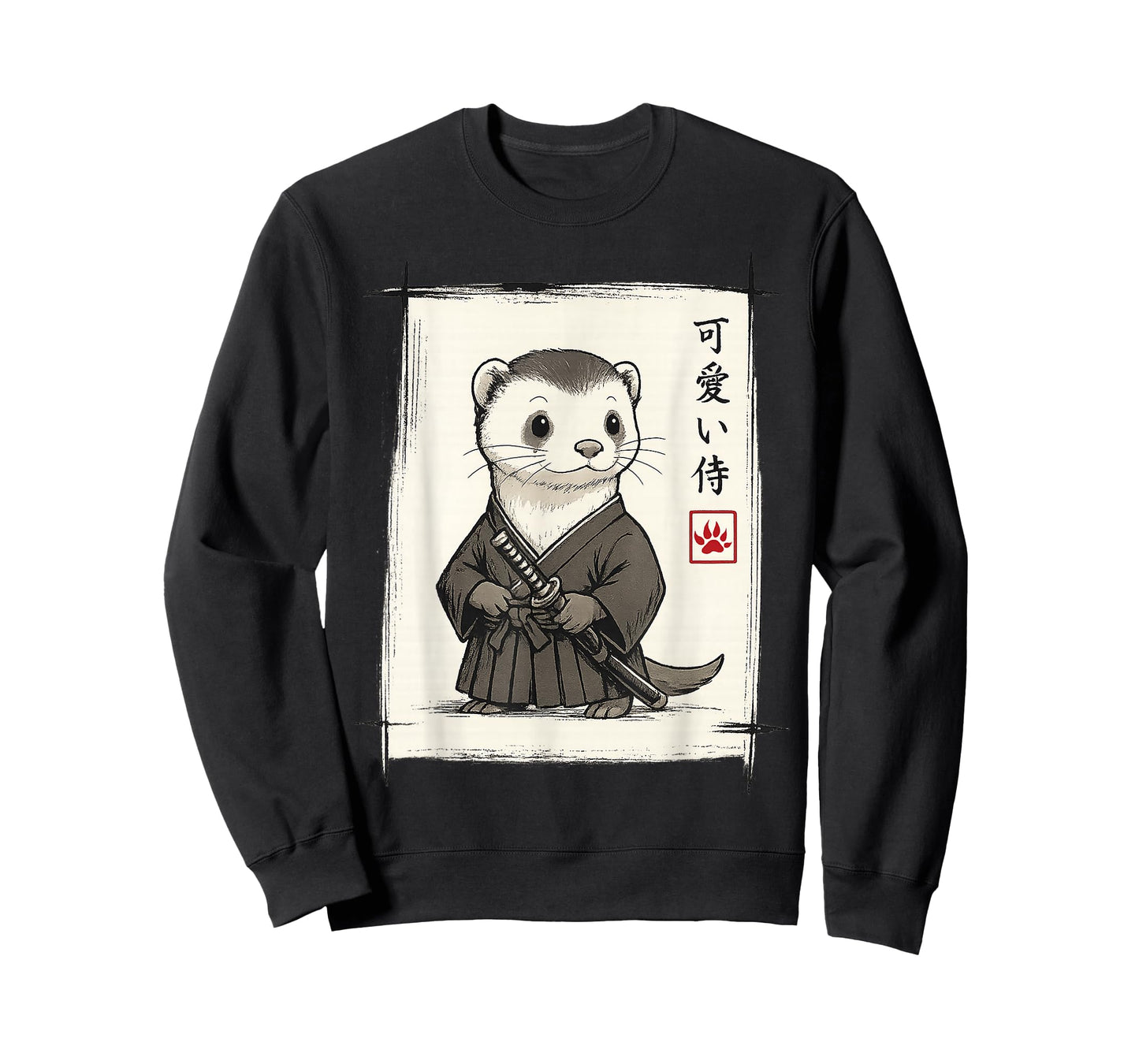 Samurai Ferret Japanese Art Anime Funny Gifts Men Women Kid T-Shirt