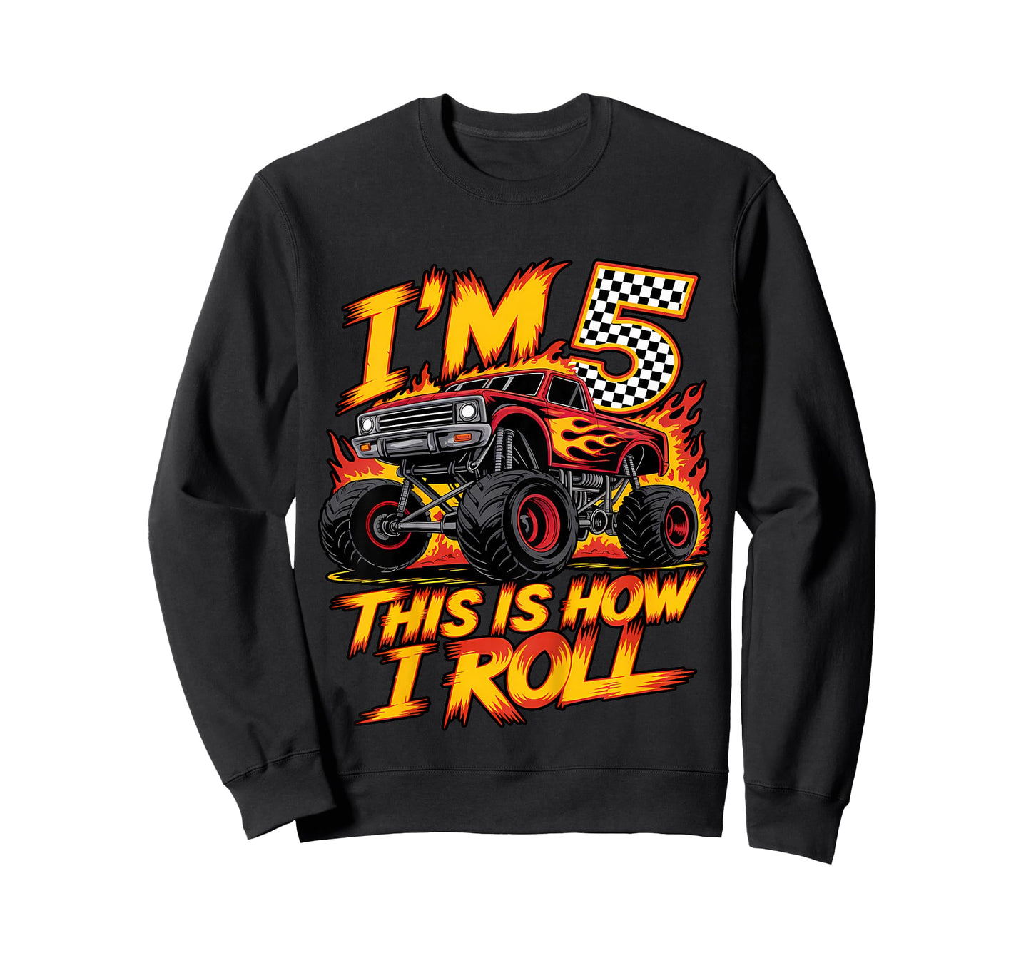 Monster Truck 5th Birthday 5 Year Old Boy Born 2020 Kids T-Shirt