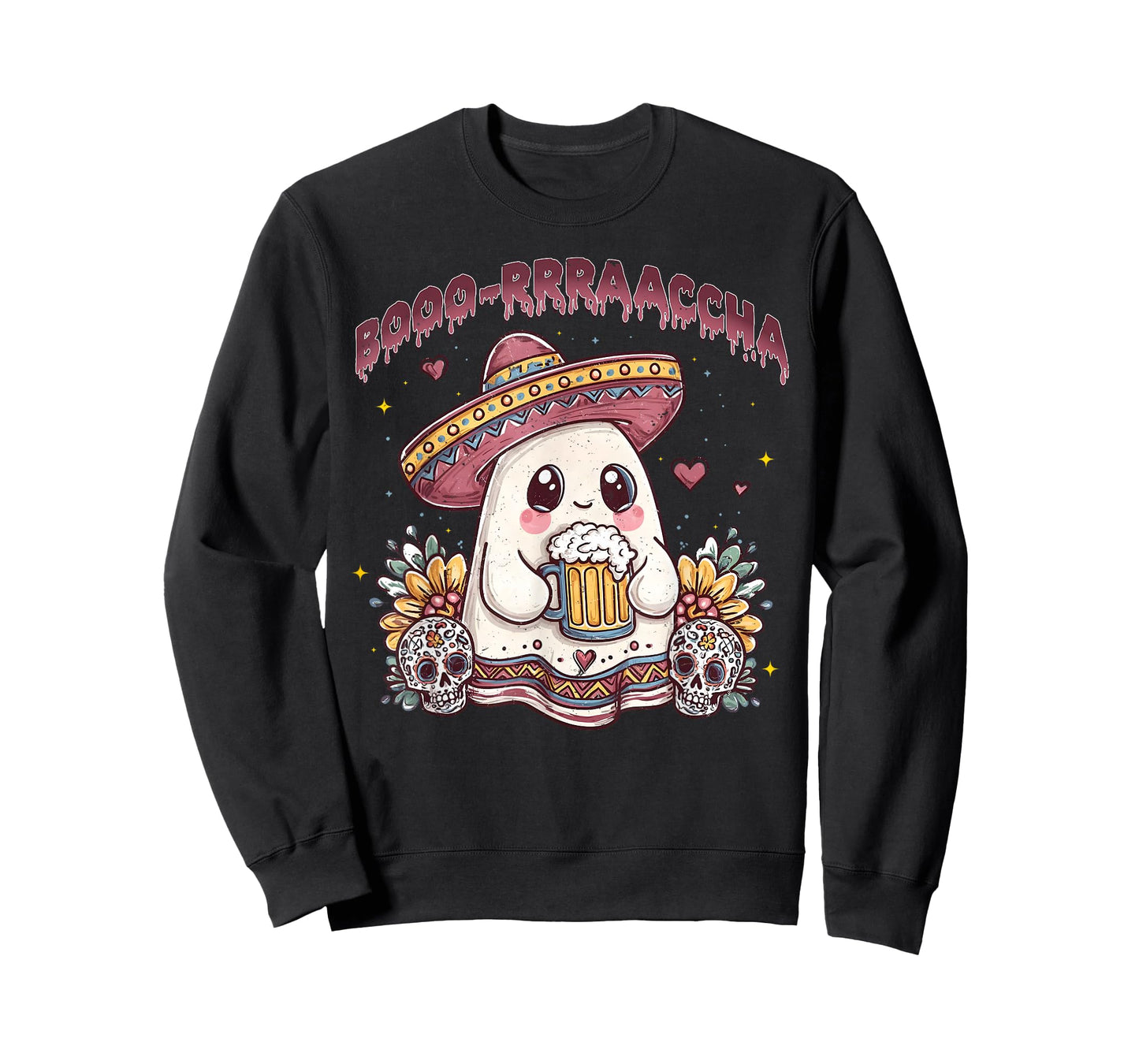 Boo-Racha Halloween Mexican Ghost Boo Borracha Men Women T-Shirt