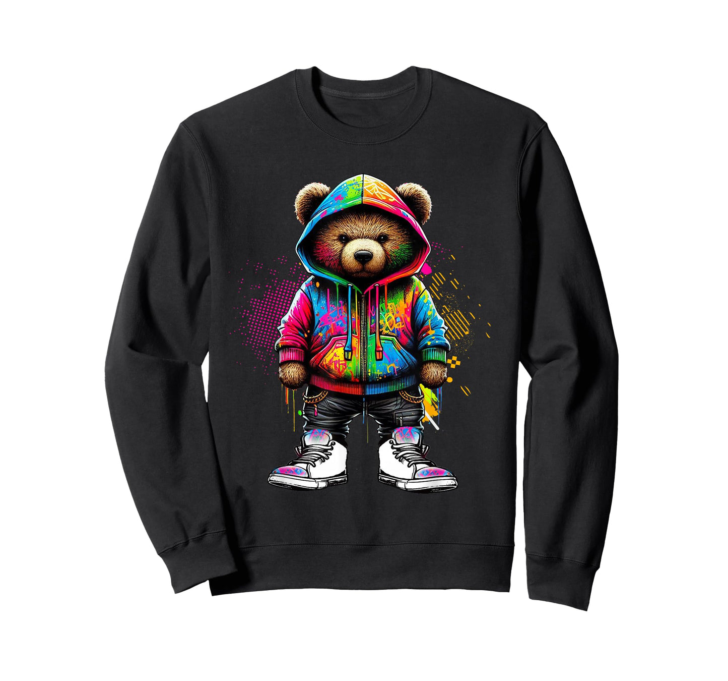Hip Hop Teddy Bear Colorful Urban Rap Music Breakdancing T-Shirt