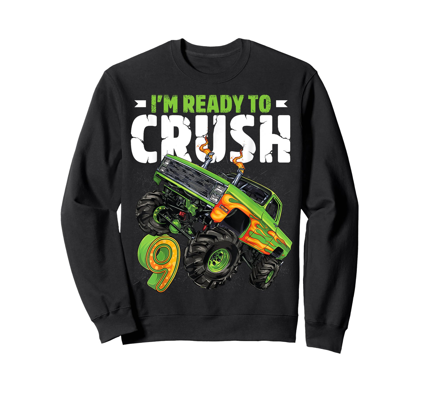 I'm Ready To Crush 9th Birthday Boy Monster Truck 9 Year Old T-Shirt