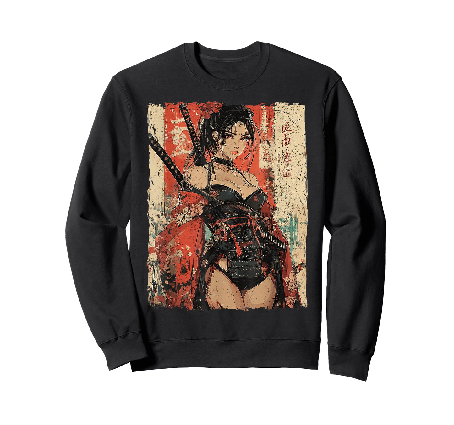 Samurai Warrior Waifu Girl Japanese Ukiyo-e Manga Samurai T-Shirt