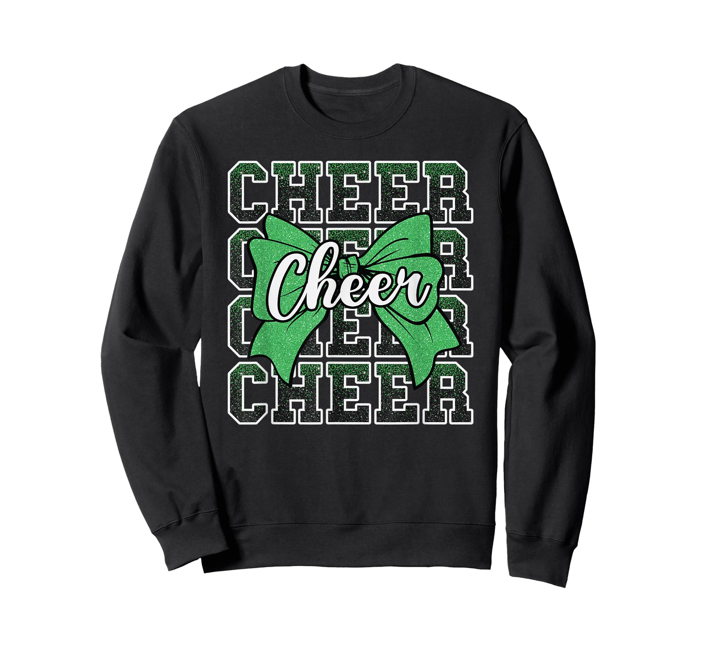Coquette Cheer Bow Sport Cheerleader Cheerleading Green T-Shirt