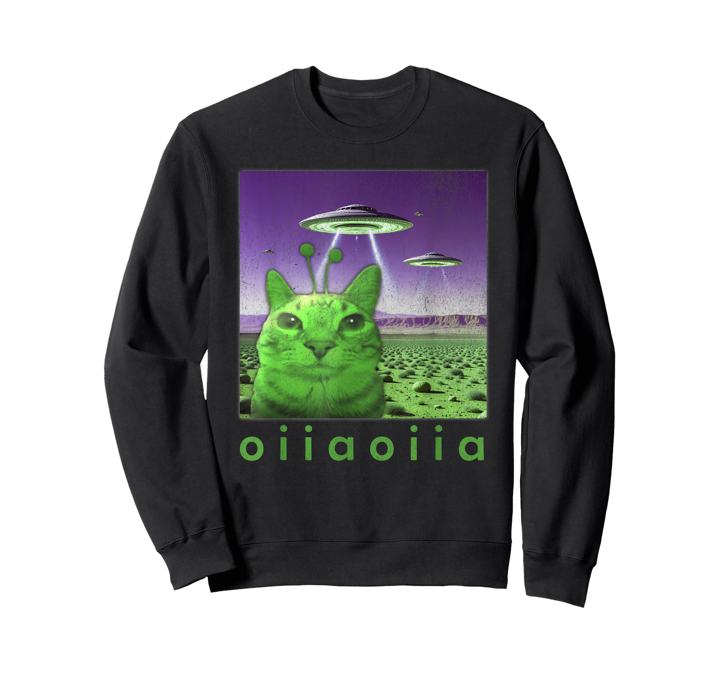 Funny Alien Cat Oiia Oiia Meme Graphic T-Shirt for Men Women