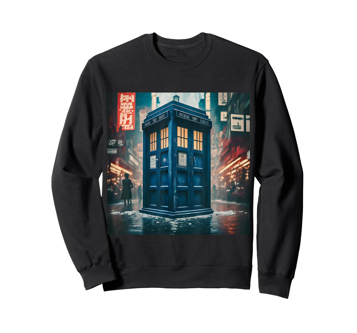Triweekt ath Tardis in Japan T-Shirt, Small, Black