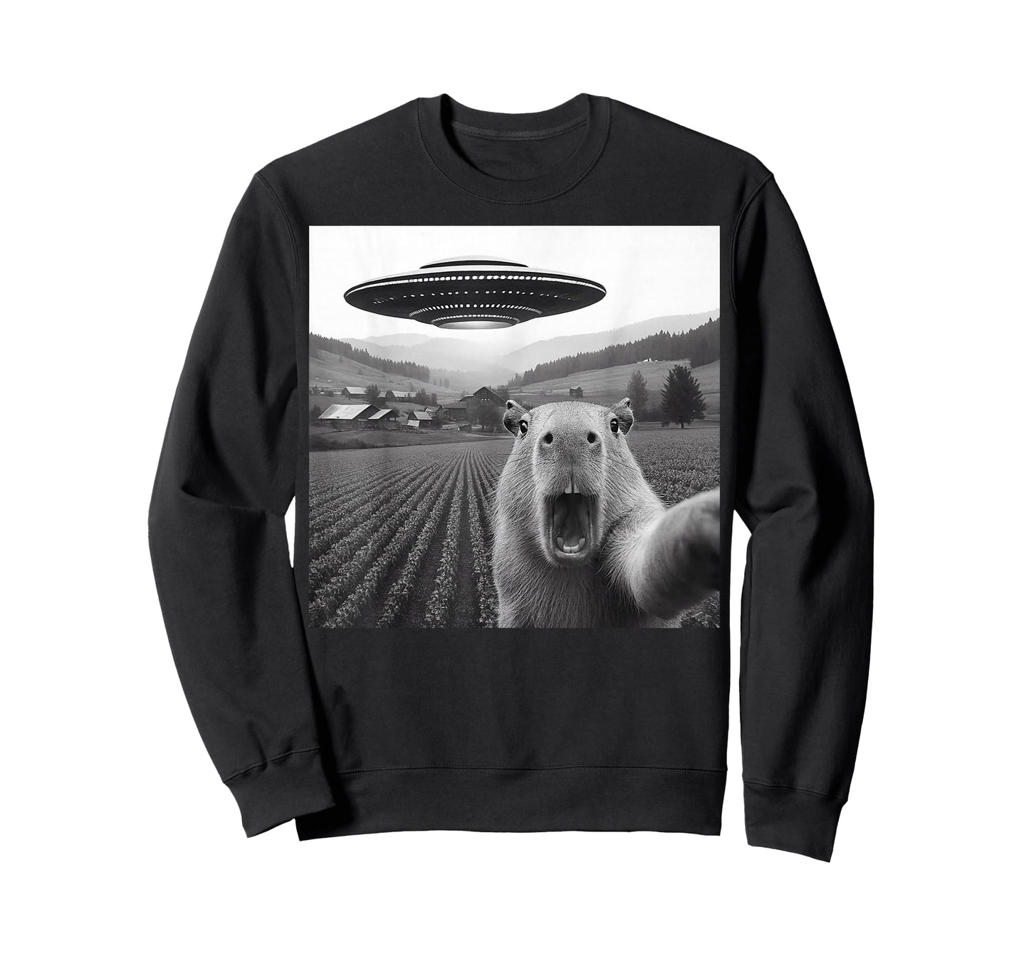 Capybara Selfie with Alien Funny Capybaras Men Women Kid T-Shirt