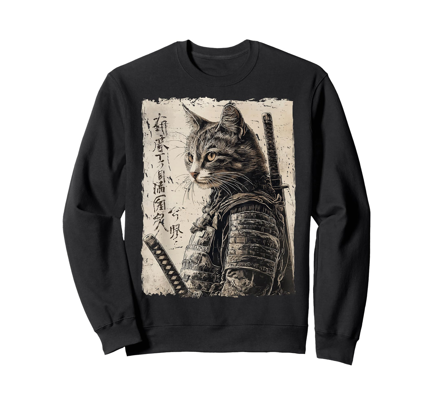 Samurai Cat Warrior Japanese Ukiyo-e Artwork Cat Samurai T-Shirt