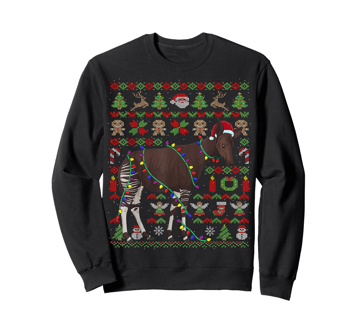 Ugly Christmas Okapi Forest Giraffe T-Shirt