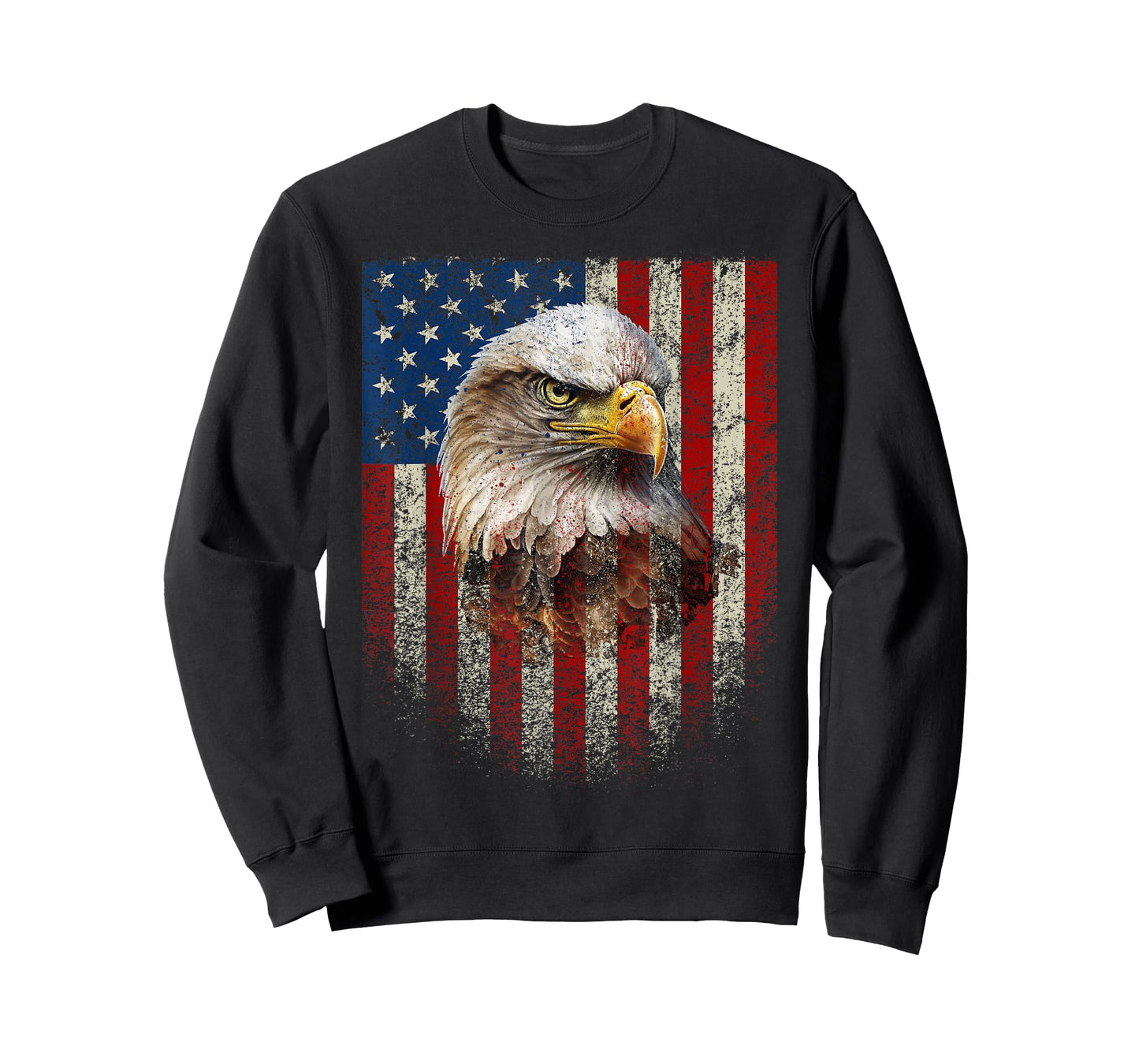 American Flag Bald Eagle Patriotic Red White Blue T-Shirt