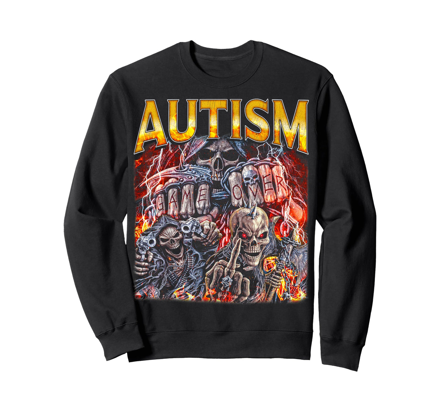 AUTISM - Edgy Skeleton Bootleg Hard Skeleton Meme T-Shirt