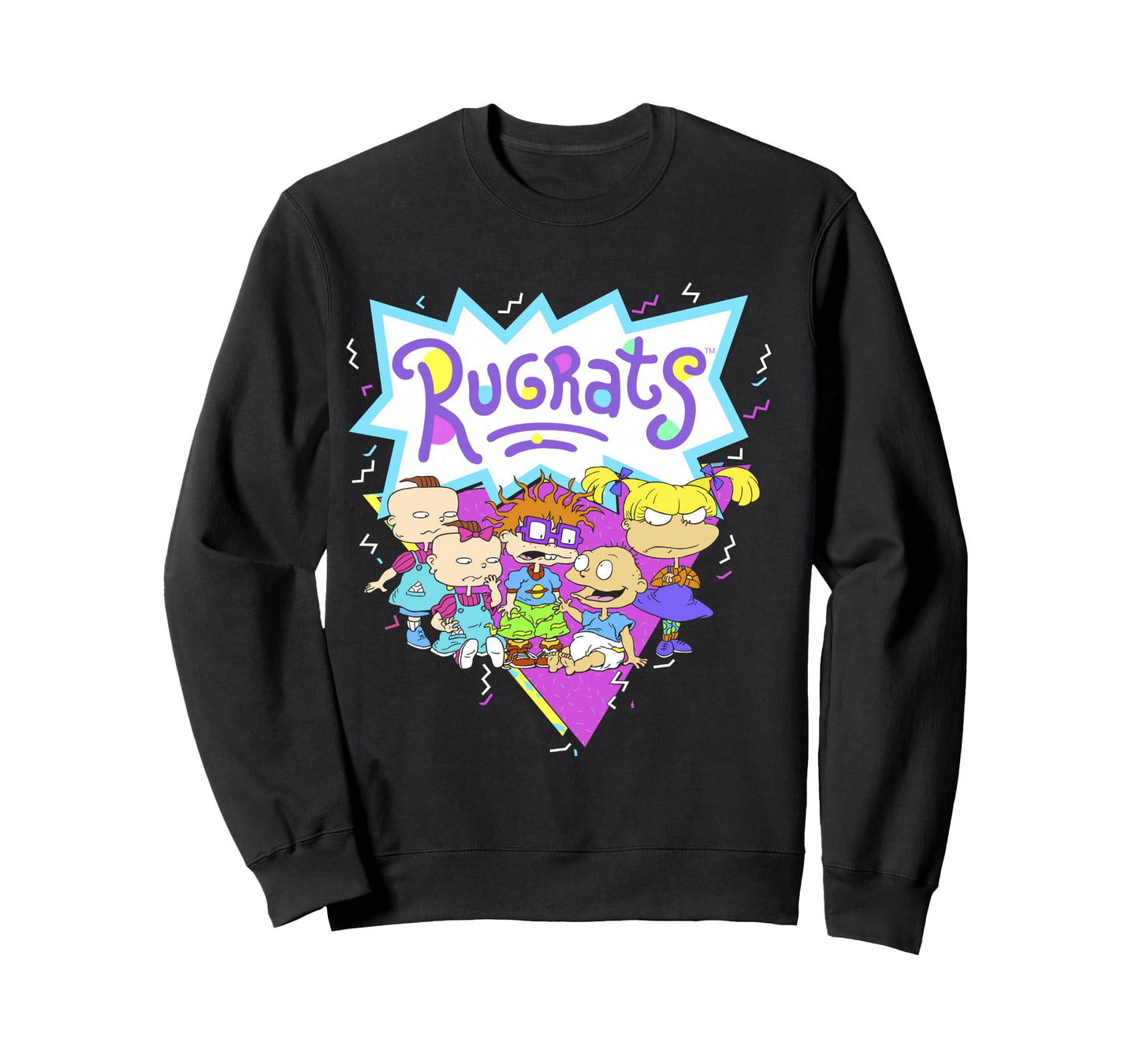 Rugrats Group Shot Retro Geometric Logo Long Sleeve T-Shirt
